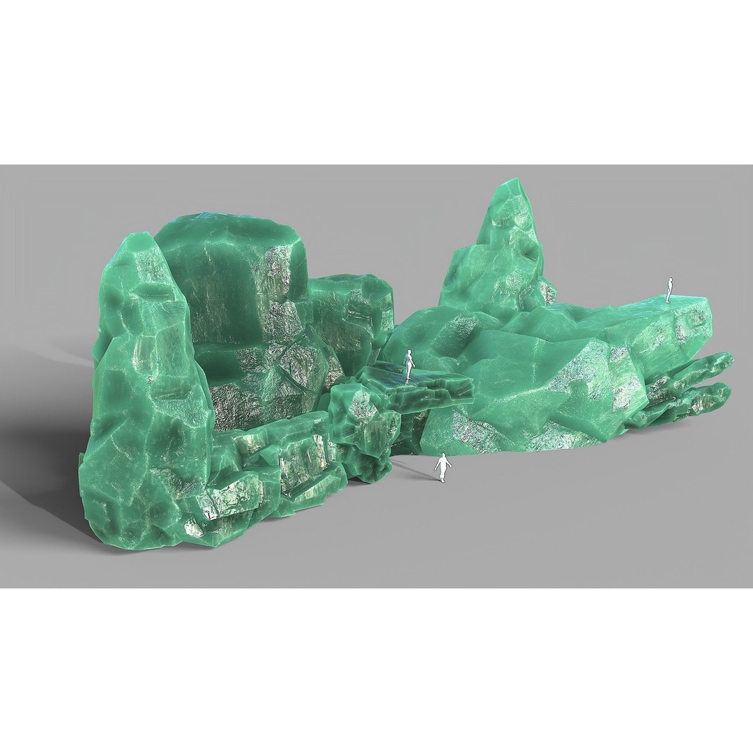 Mountain Ice Rocks 3D Model – Low Poly PBR Asset for Games, FBX - View 3