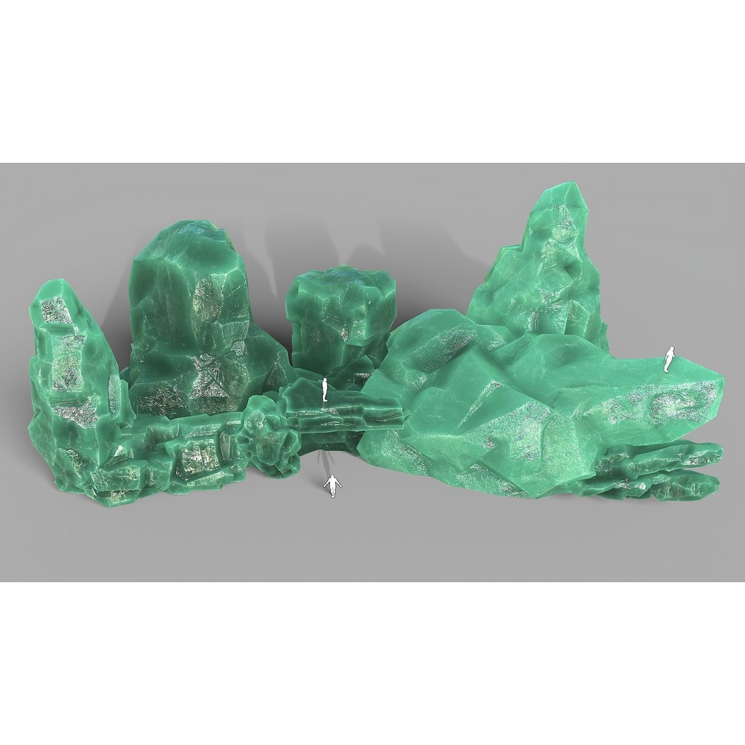 Mountain Ice Rocks 3D Model – Low Poly PBR Asset for Games, FBX - View 4