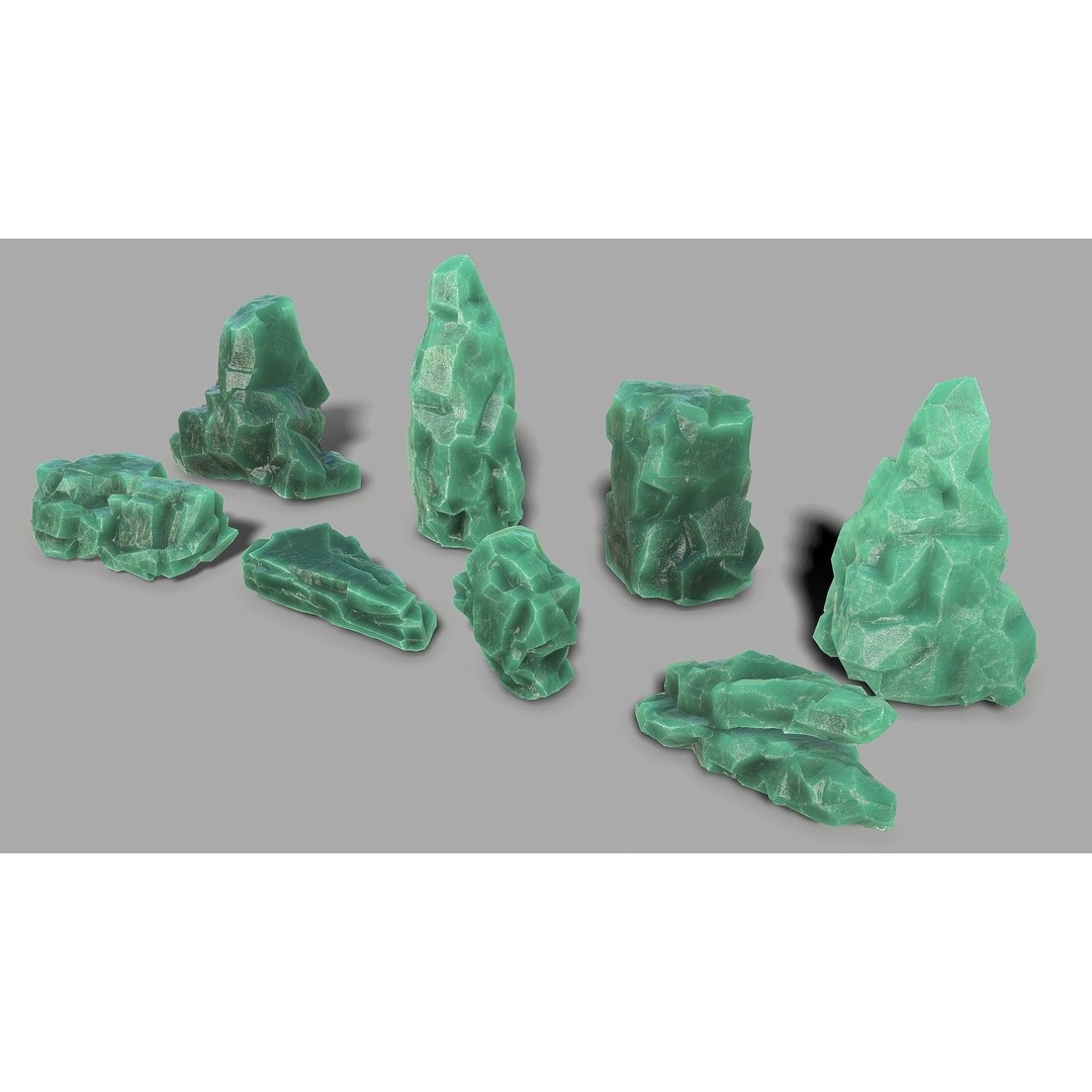 Mountain Ice Rocks 3D Model – Low Poly PBR Asset for Games, FBX - View 5