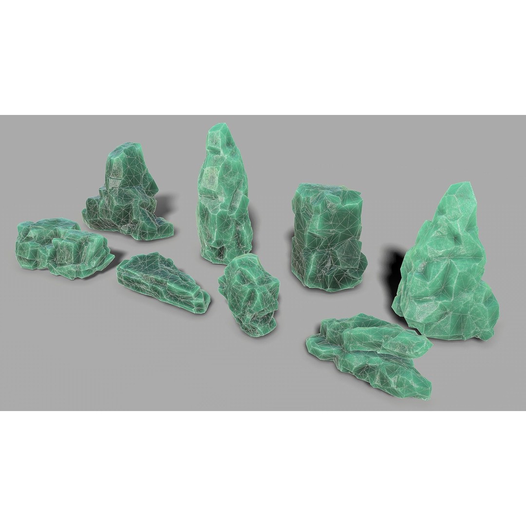 Mountain Ice Rocks 3D Model – Low Poly PBR Asset for Games, FBX - View 6