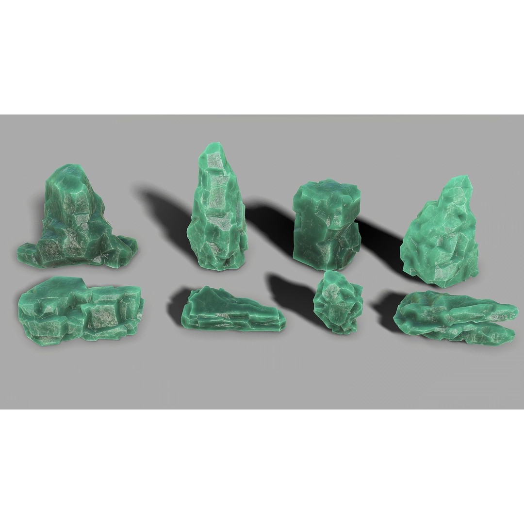 Mountain Ice Rocks 3D Model – Low Poly PBR Asset for Games, FBX - View 7