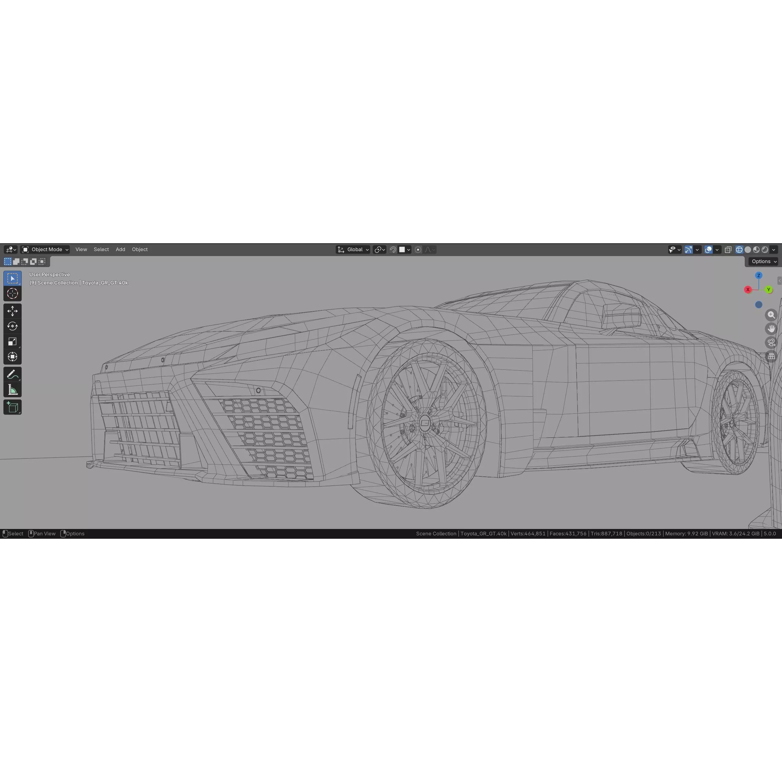 2025 Toyota GR GT - Low-Poly Game-Ready 3D Model - View 14