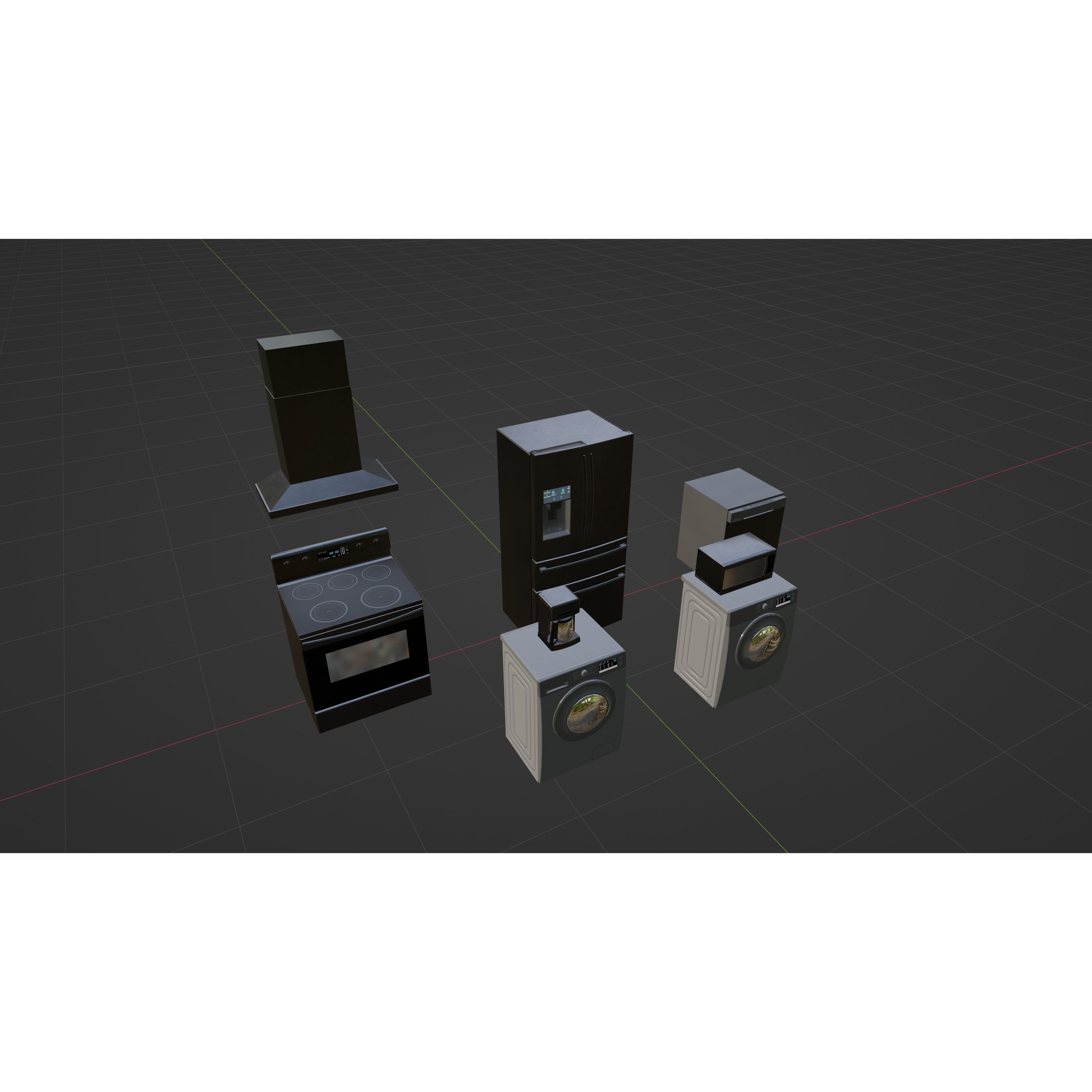 Kitchen Appliances - Low-Poly Game-Ready 3D Model - View 48