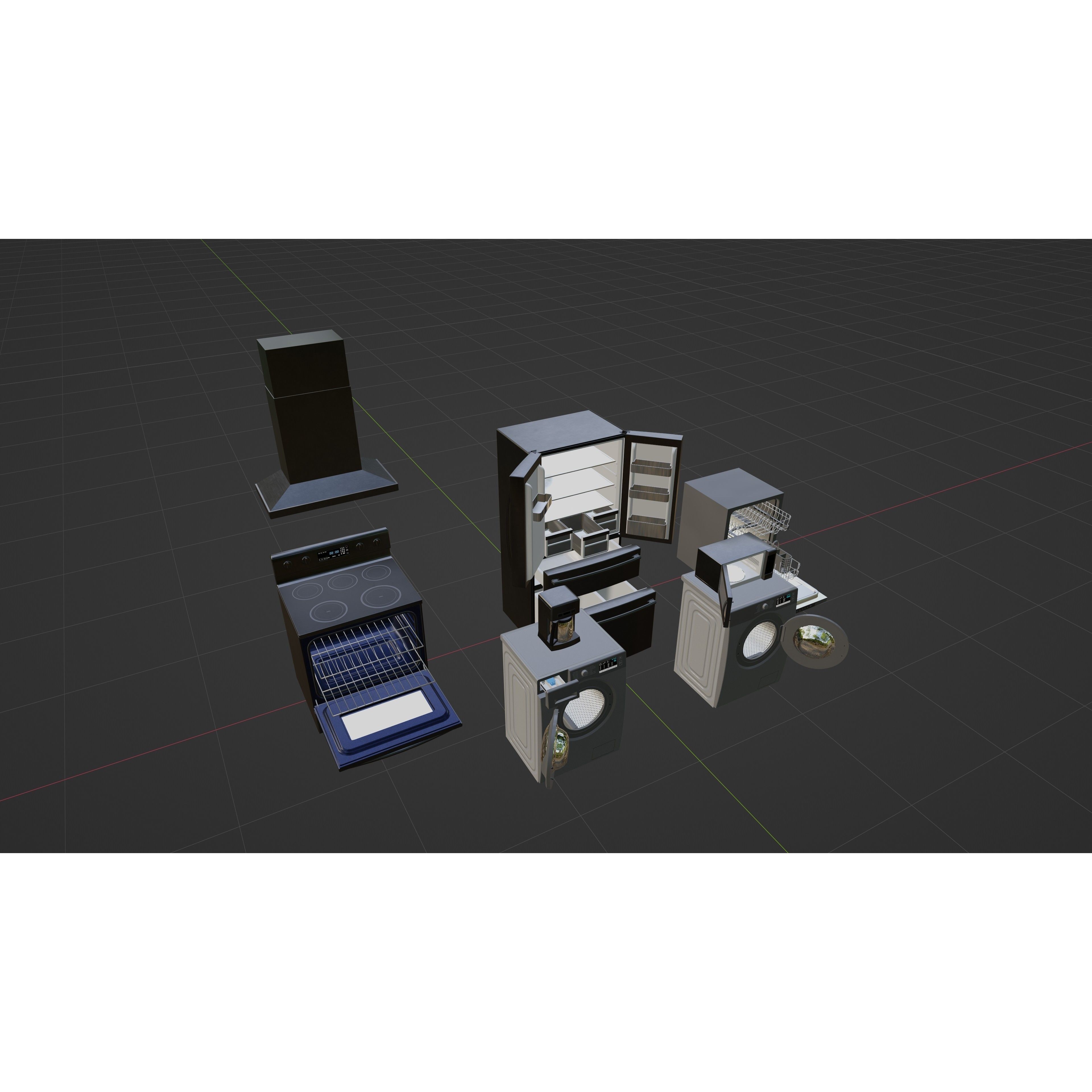 Kitchen Appliances - Low-Poly Game-Ready 3D Model - View 49