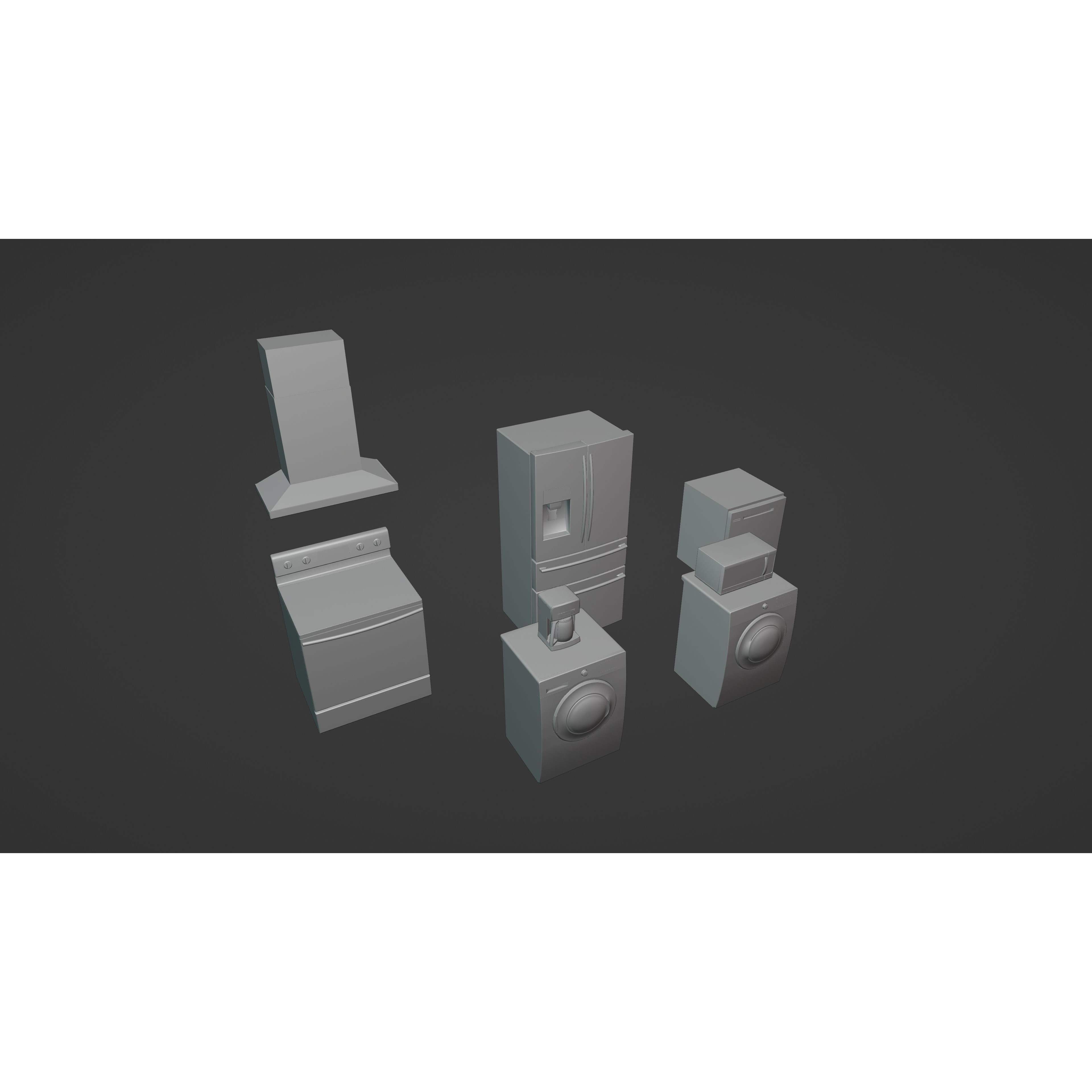 Kitchen Appliances - Low-Poly Game-Ready 3D Model - View 50