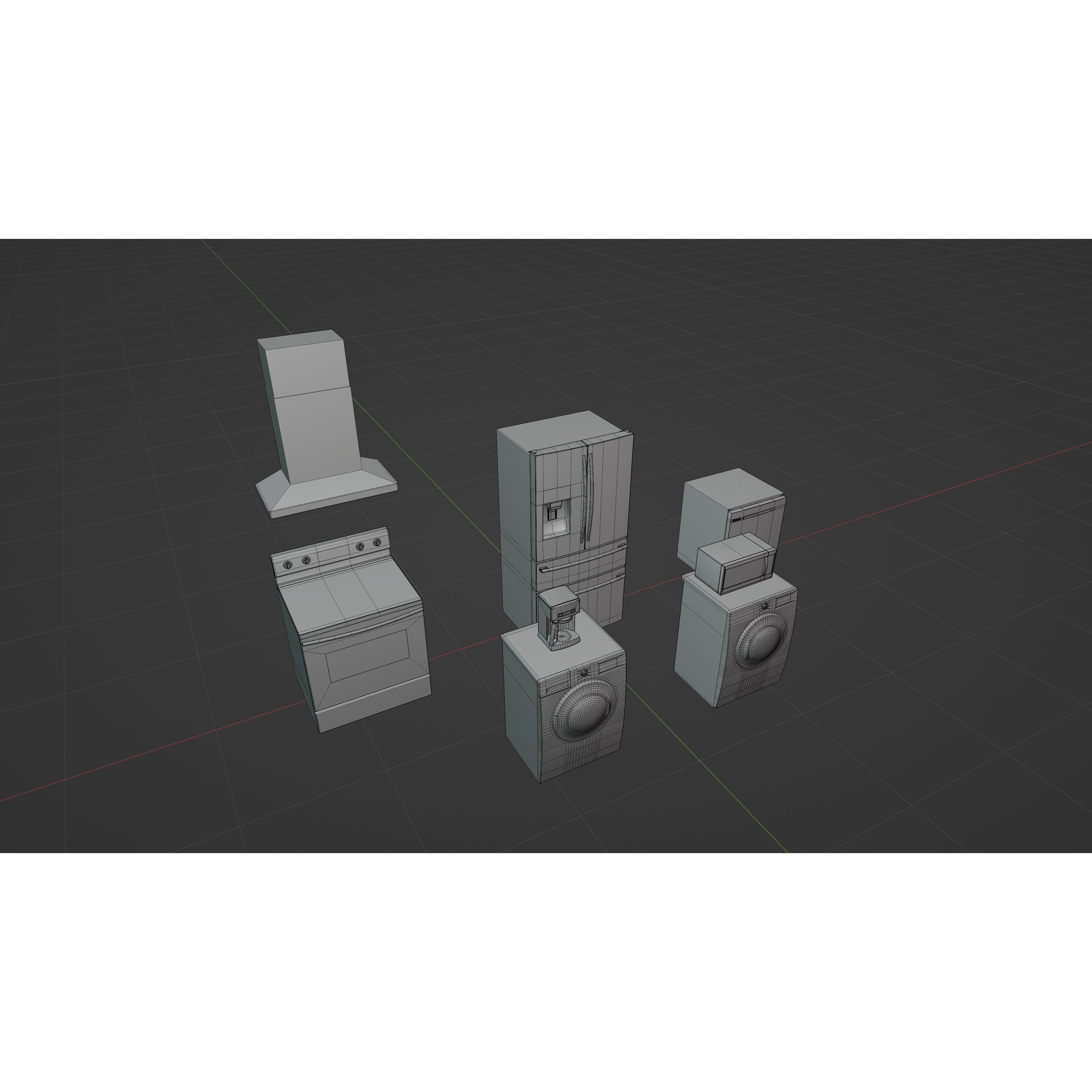 Kitchen Appliances - Low-Poly Game-Ready 3D Model - View 51