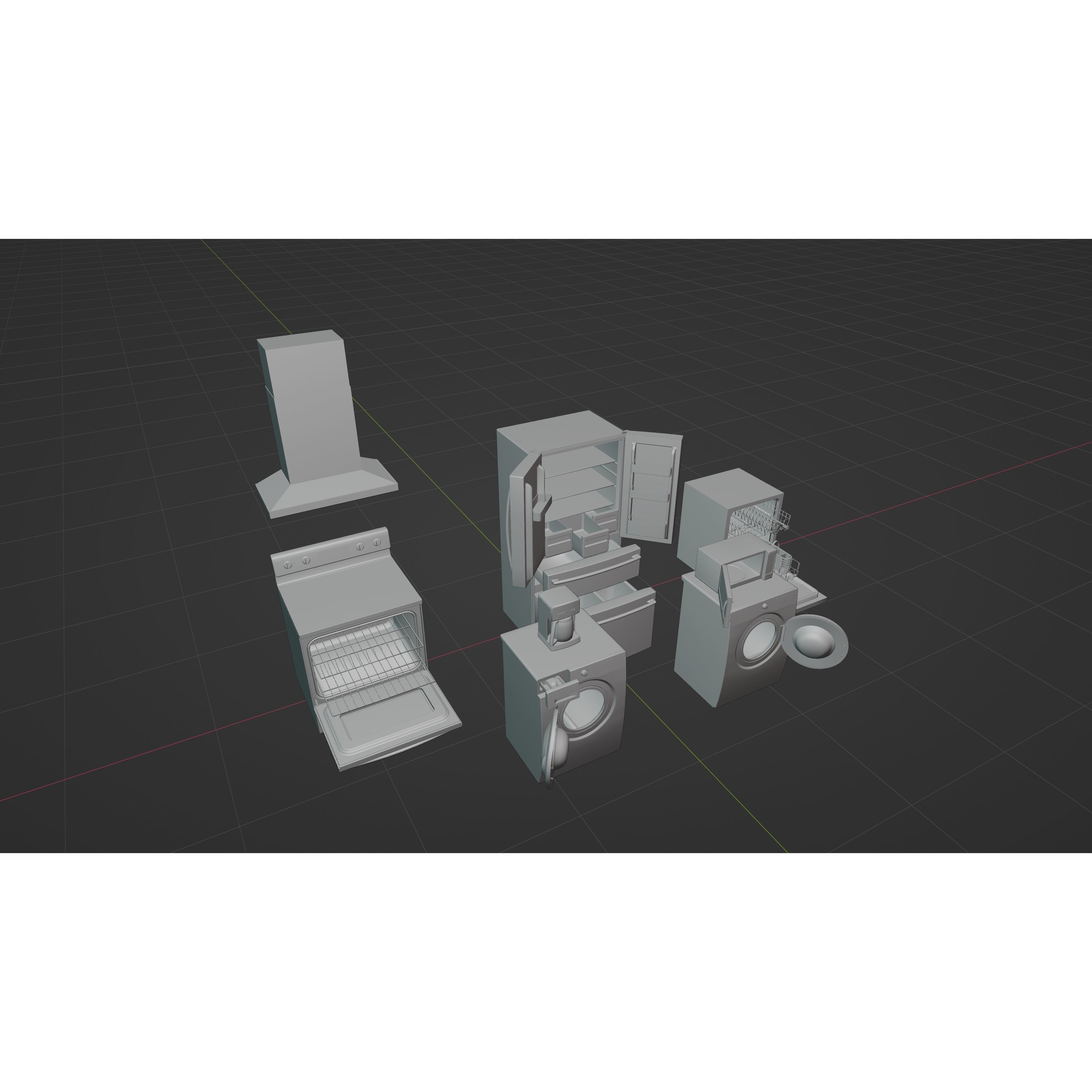 Kitchen Appliances - Low-Poly Game-Ready 3D Model - View 52