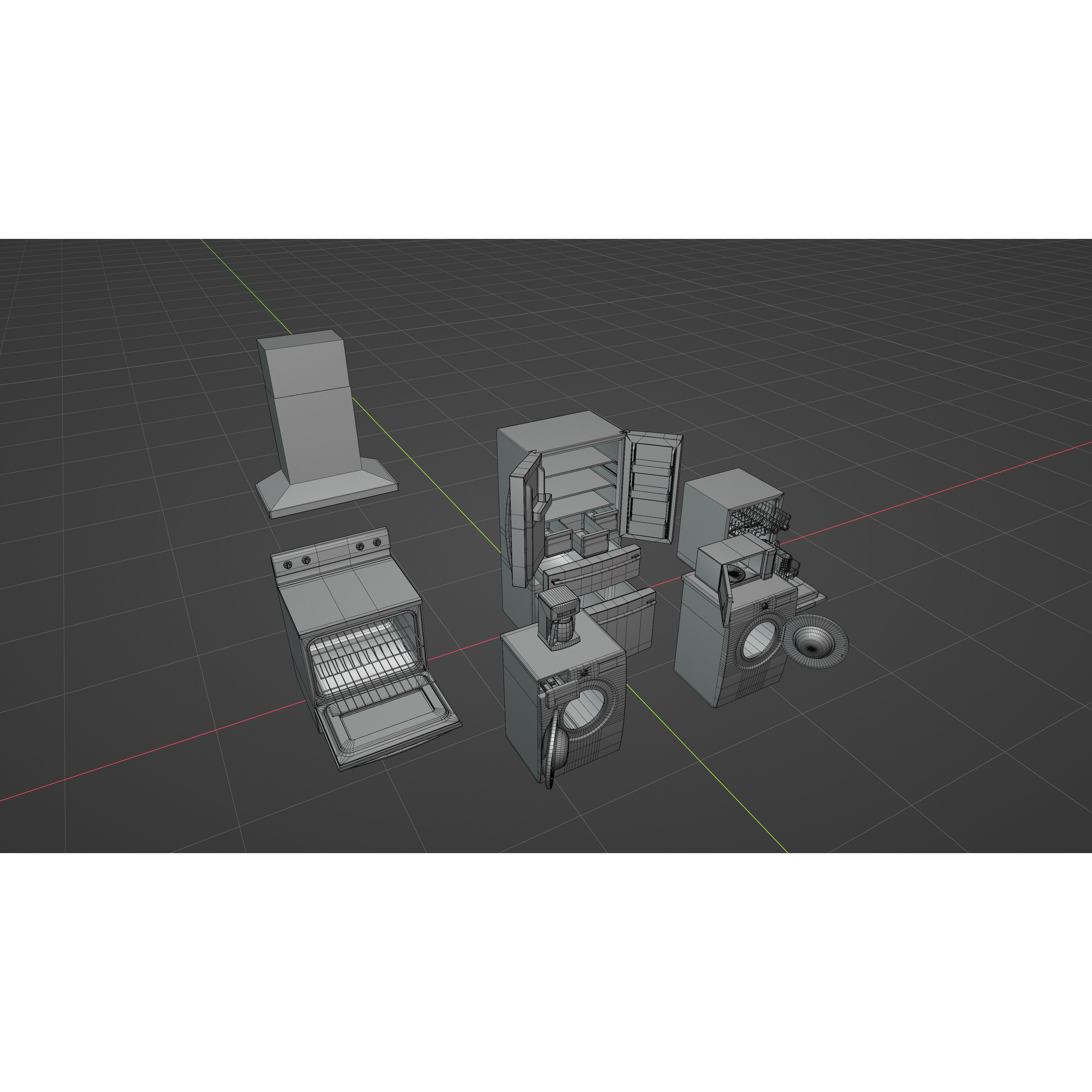 Kitchen Appliances - Low-Poly Game-Ready 3D Model - View 53
