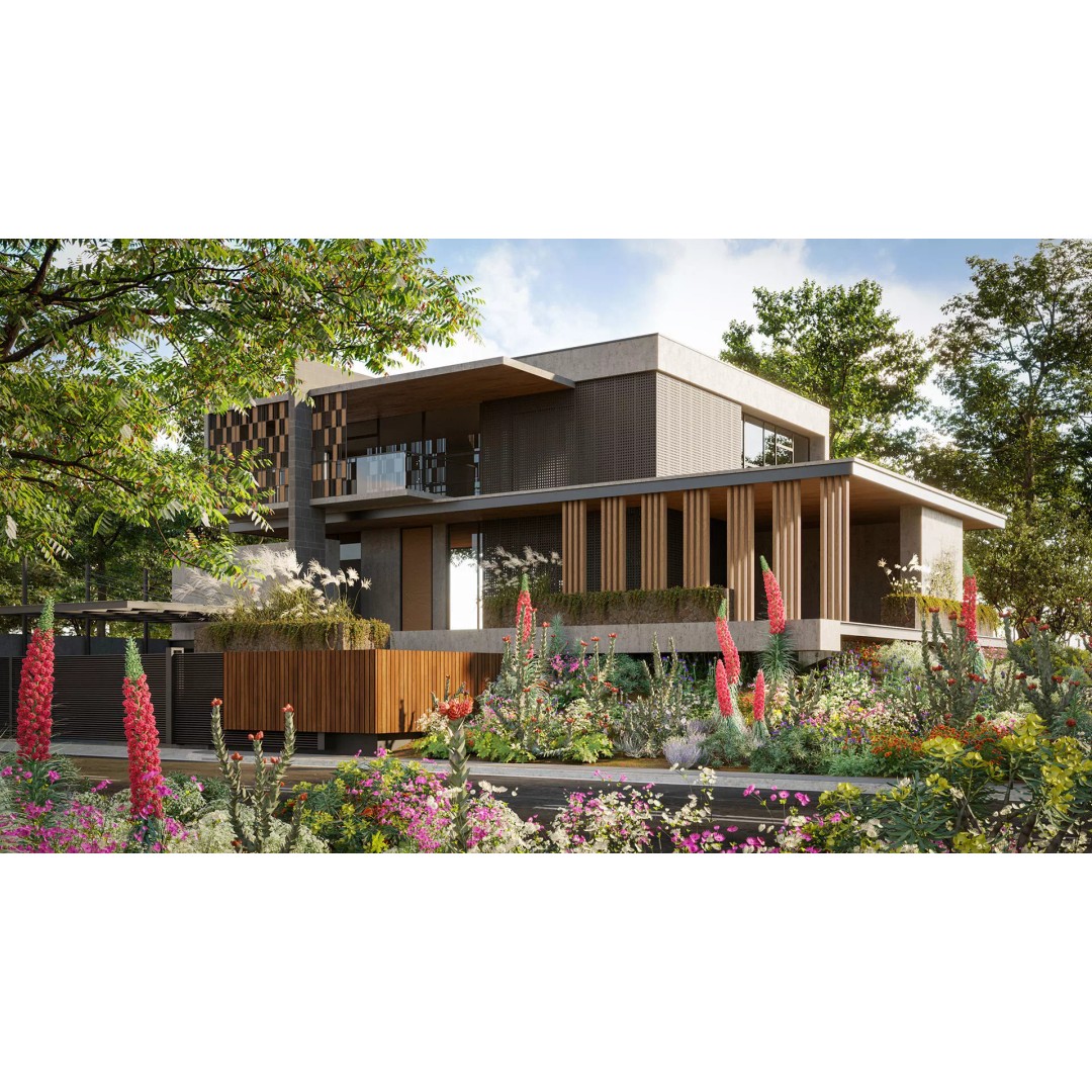 Mediterranean Garden 3D Model – Diverse Plant Collection, FBX - View 2