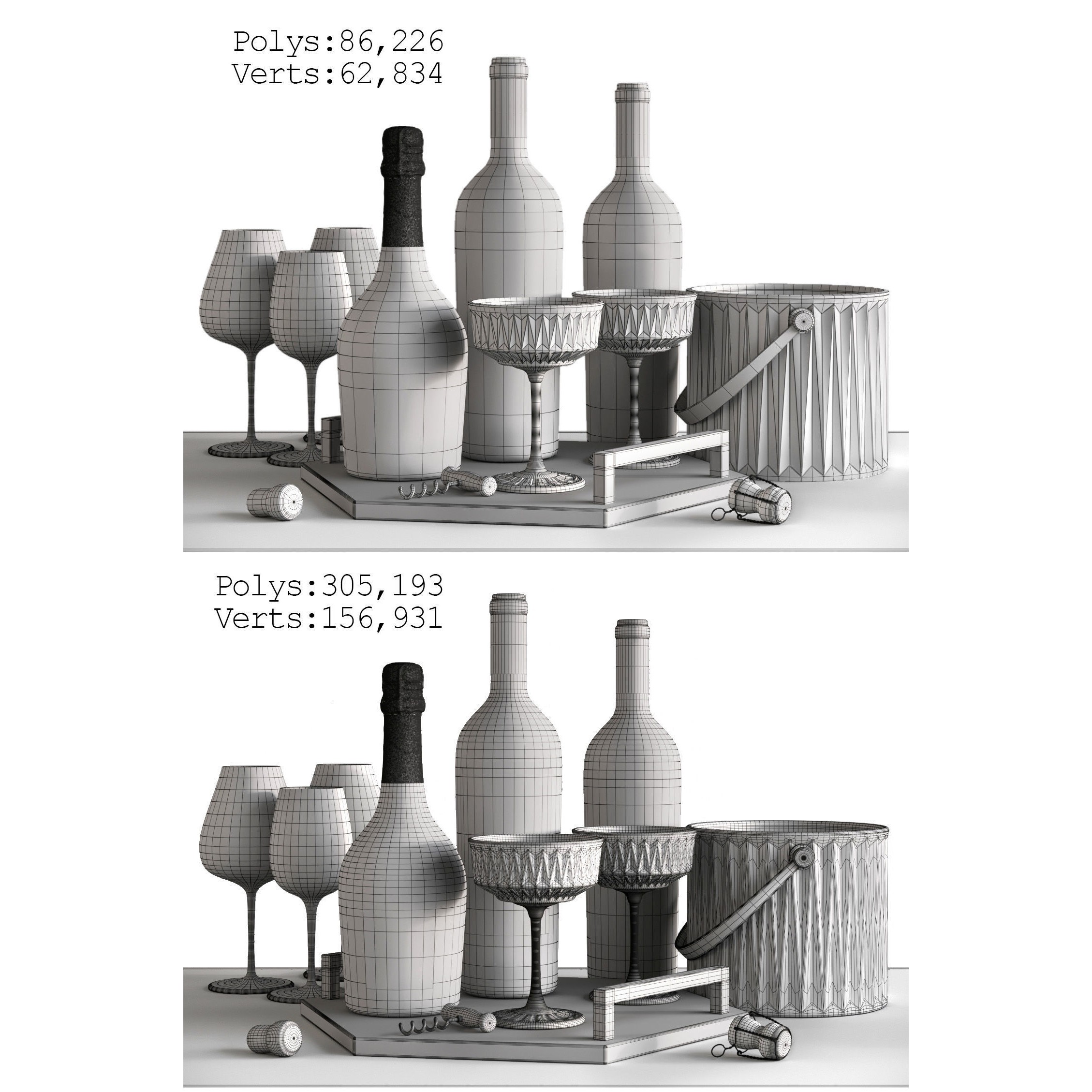 Wine Set - High-Quality 3D Model
