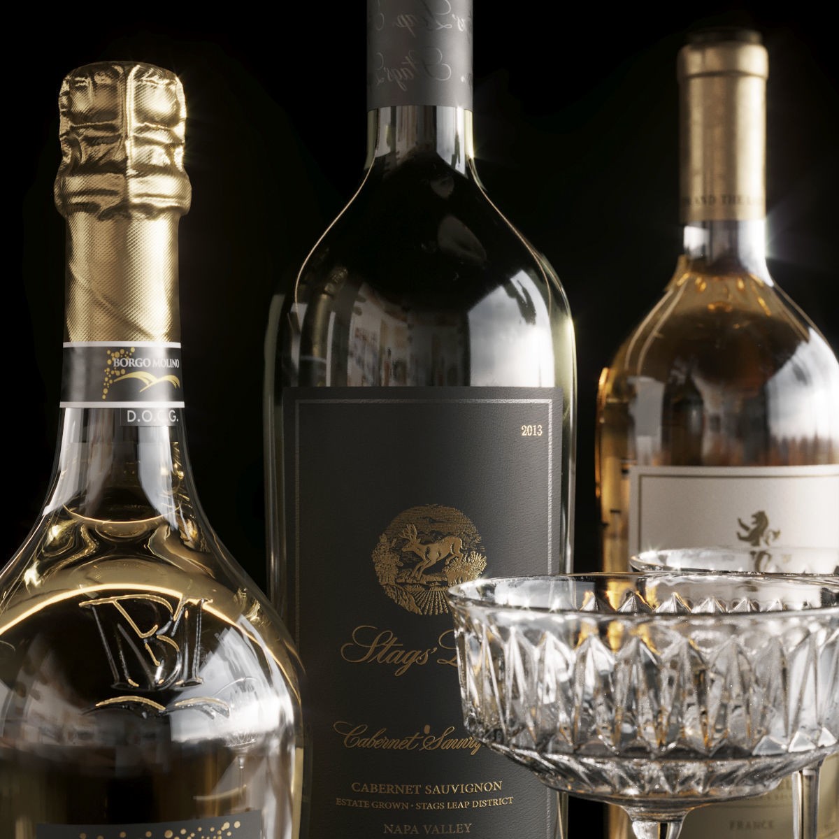 Wine Set - High-Quality 3D Model - View 5