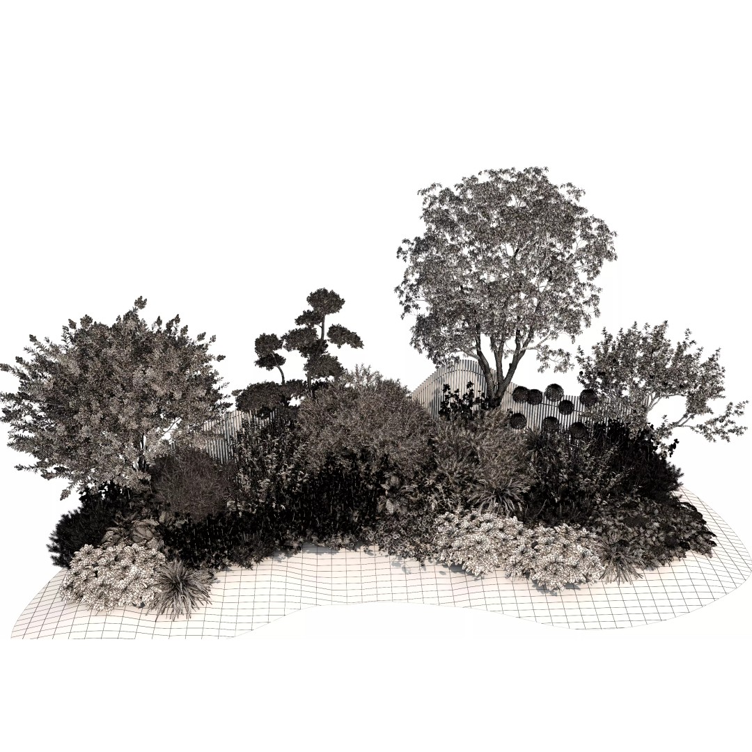 Flower Bed 3D Model – Realistic Garden Asset, FBX & OBJ Formats - View 18