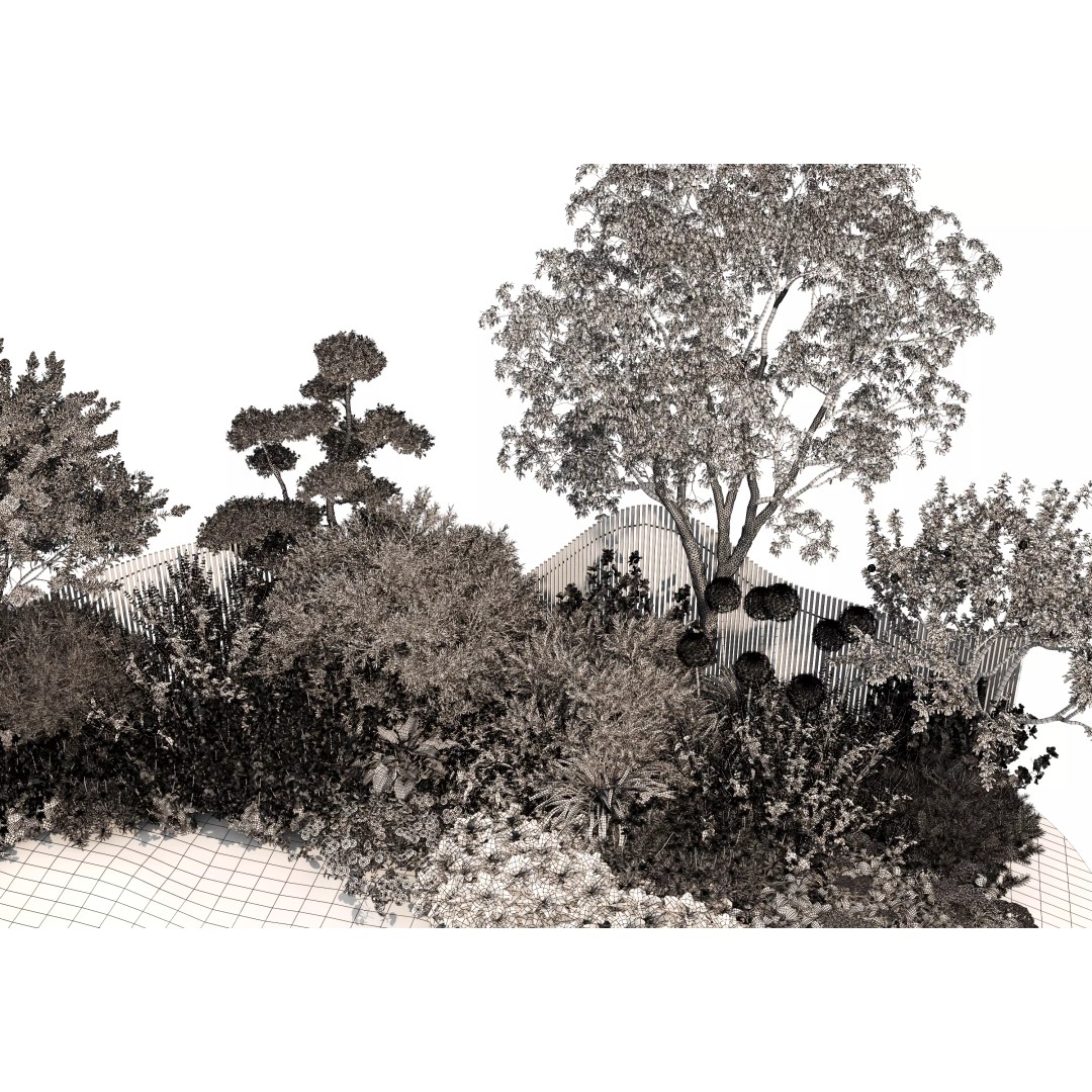 Flower Bed 3D Model – Realistic Garden Asset, FBX & OBJ Formats - View 21