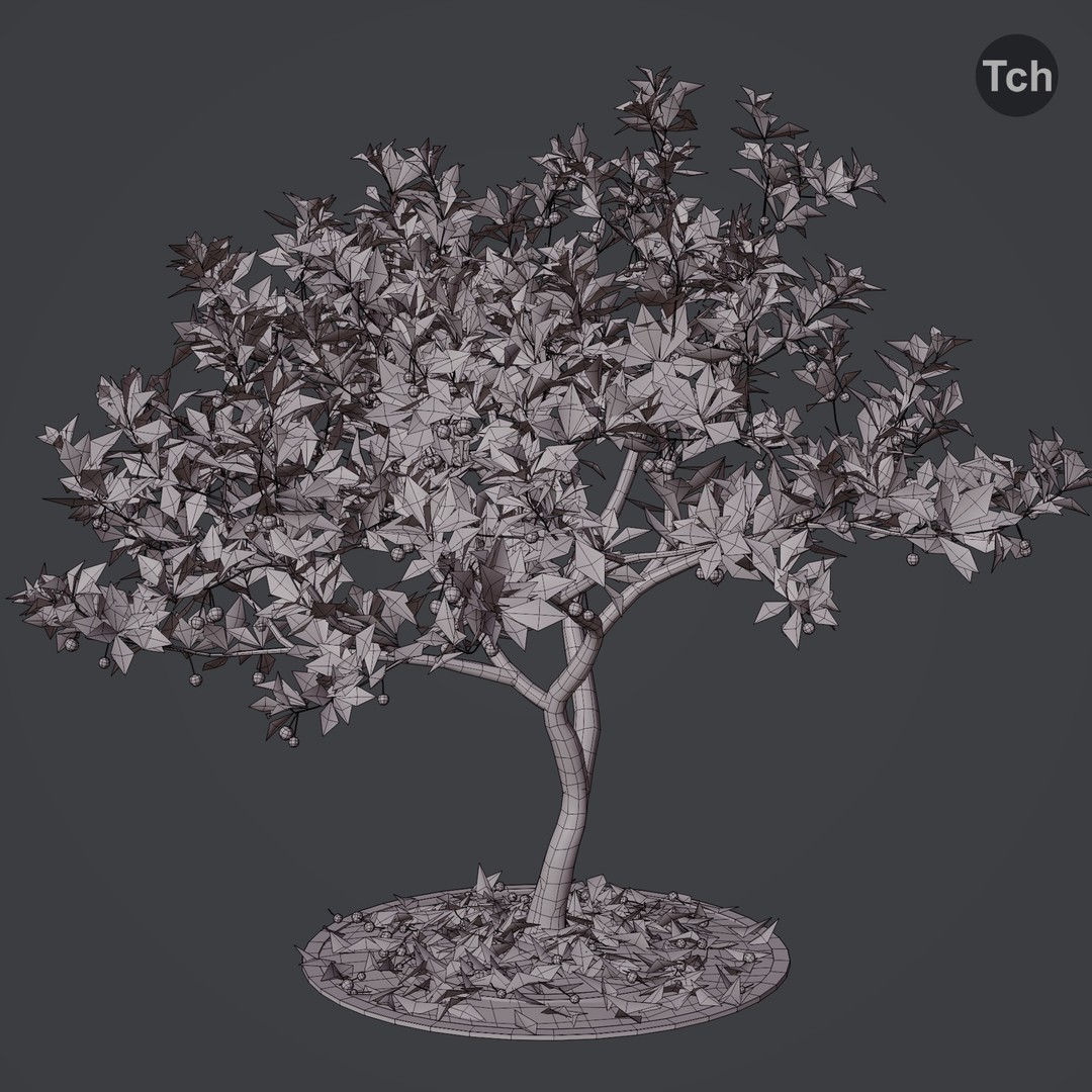 Four Seasons Tree 3D Model – Realistic PBR Trees for Games, FBX & Blender - View 13