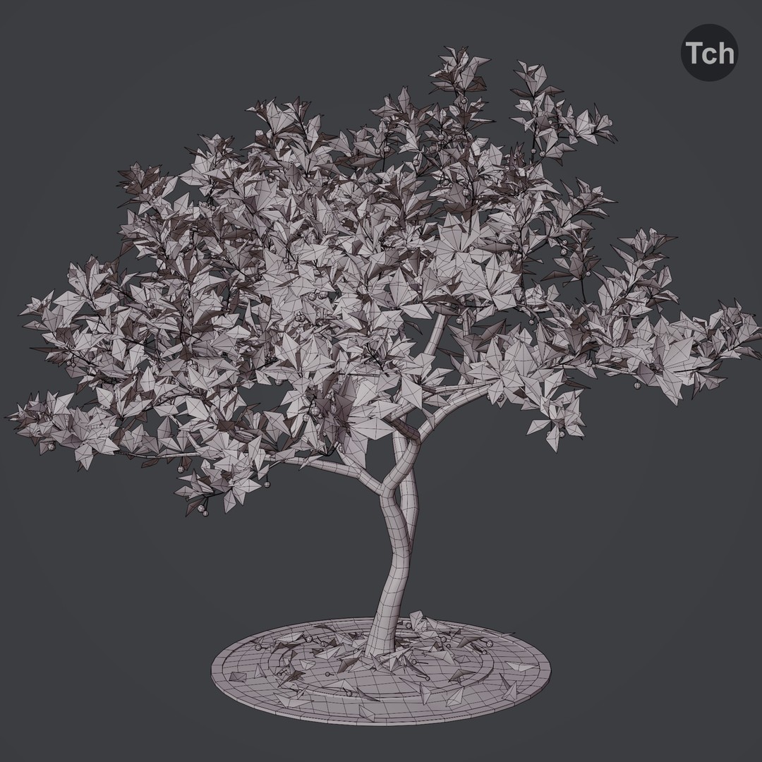 Four Seasons Tree 3D Model – Realistic PBR Trees for Games, FBX & Blender - View 9