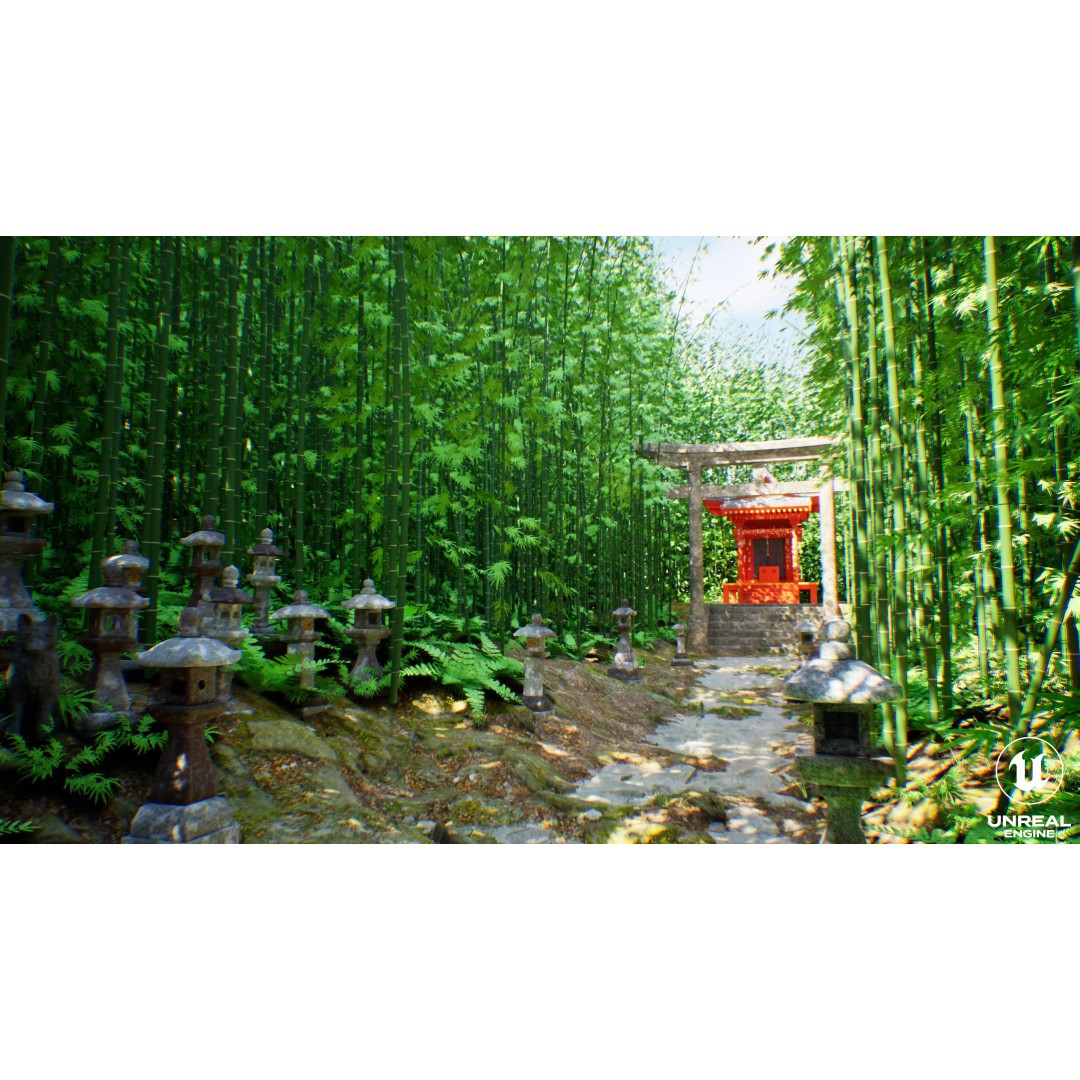 Japanese Bamboo Forest 3D Model – High Poly Environment, FBX, Unreal Engine - View 3