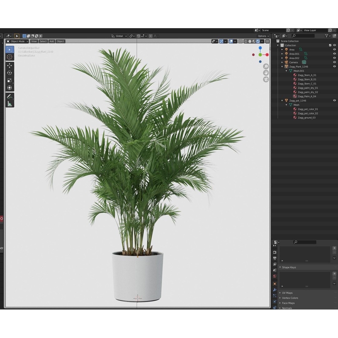 Plant 1246 3D Model – High-Quality PBR Asset for Archviz and Design - View 8