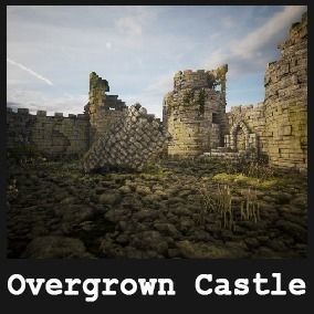 Overgrown Medieval Castle 3D Model – Low Poly Game Asset, FBX
