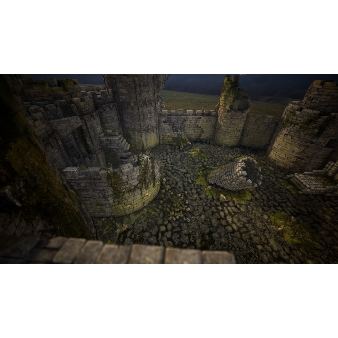 Overgrown Medieval Castle 3D Model – Low Poly Game Asset, FBX - View 11