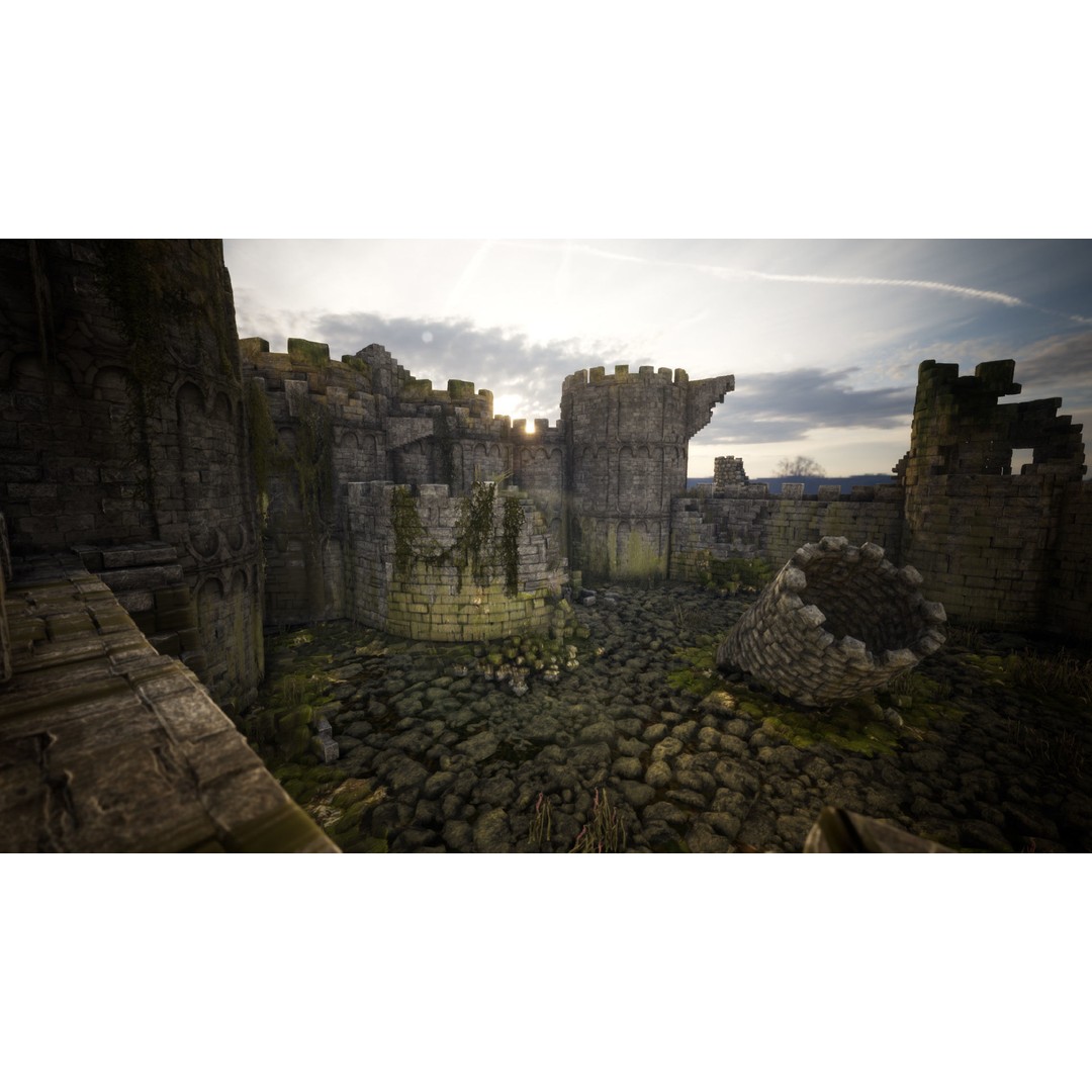Overgrown Medieval Castle 3D Model – Low Poly Game Asset, FBX - View 12