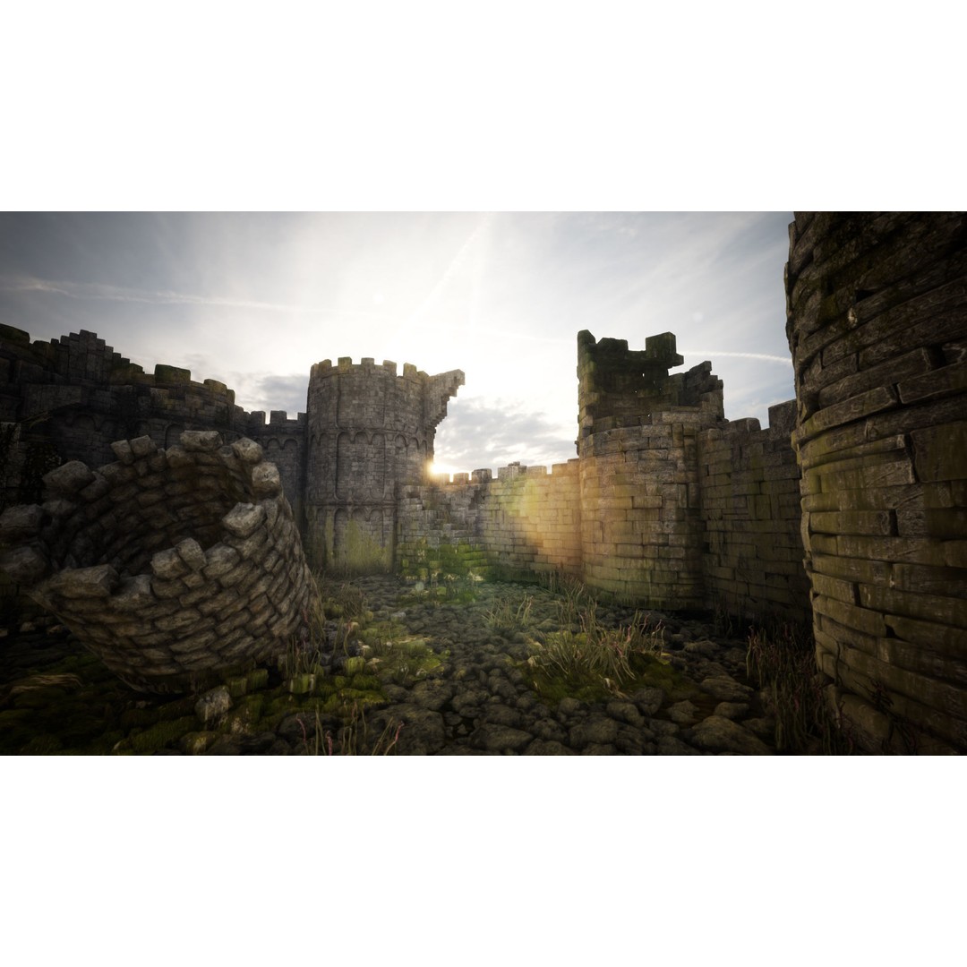 Overgrown Medieval Castle 3D Model – Low Poly Game Asset, FBX - View 13