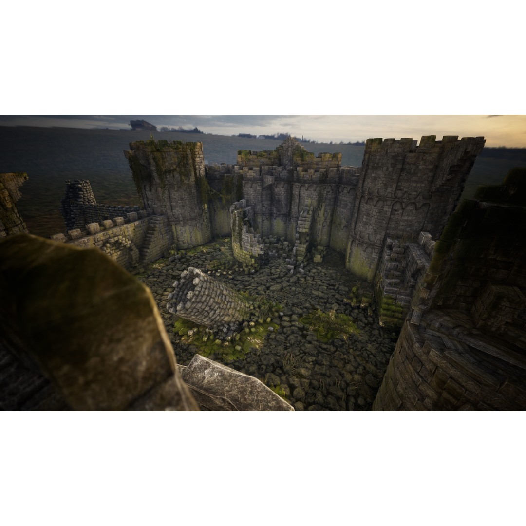 Overgrown Medieval Castle 3D Model – Low Poly Game Asset, FBX - View 14