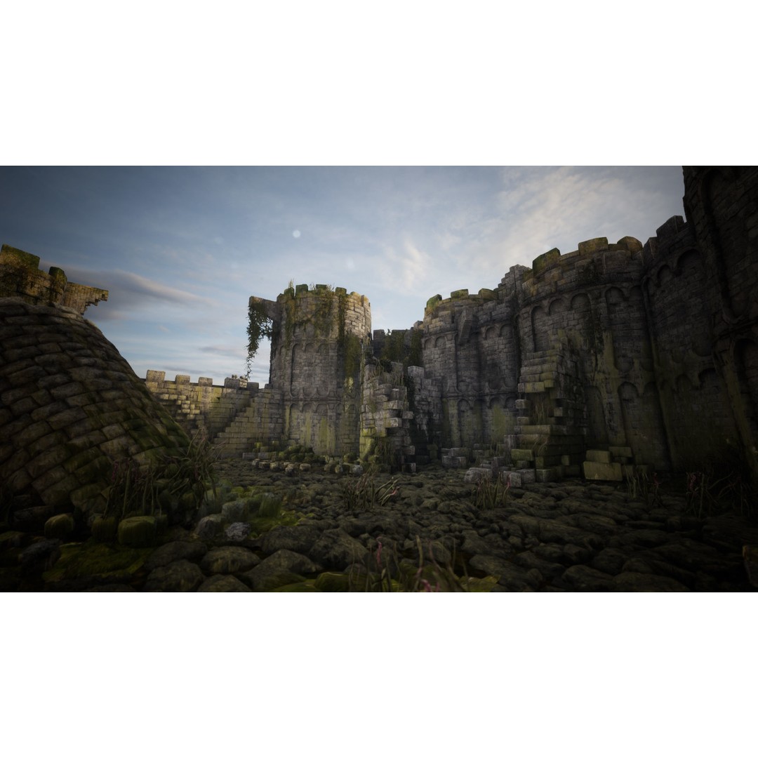 Overgrown Medieval Castle 3D Model – Low Poly Game Asset, FBX - View 16