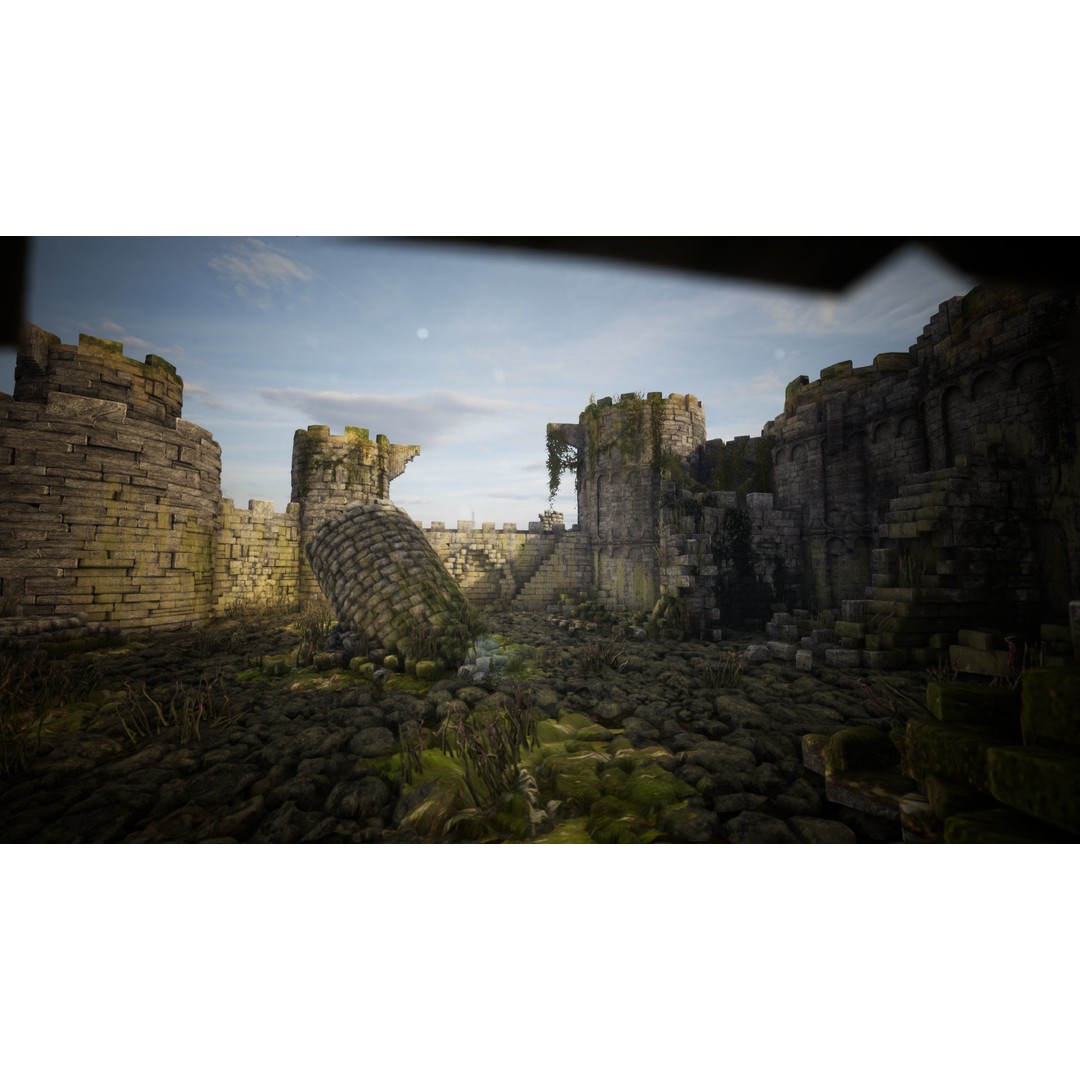 Overgrown Medieval Castle 3D Model – Low Poly Game Asset, FBX - View 17