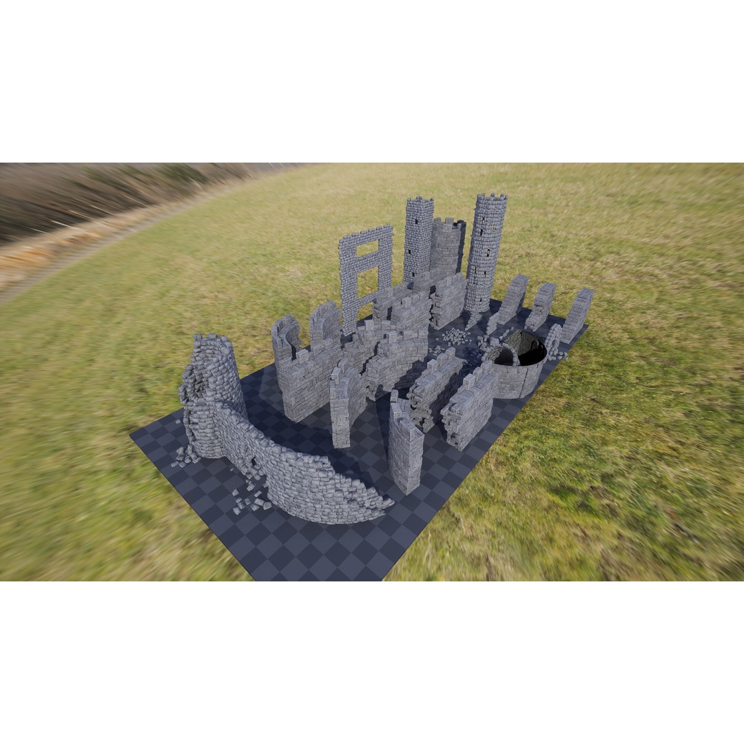 Overgrown Medieval Castle 3D Model – Low Poly Game Asset, FBX - View 19