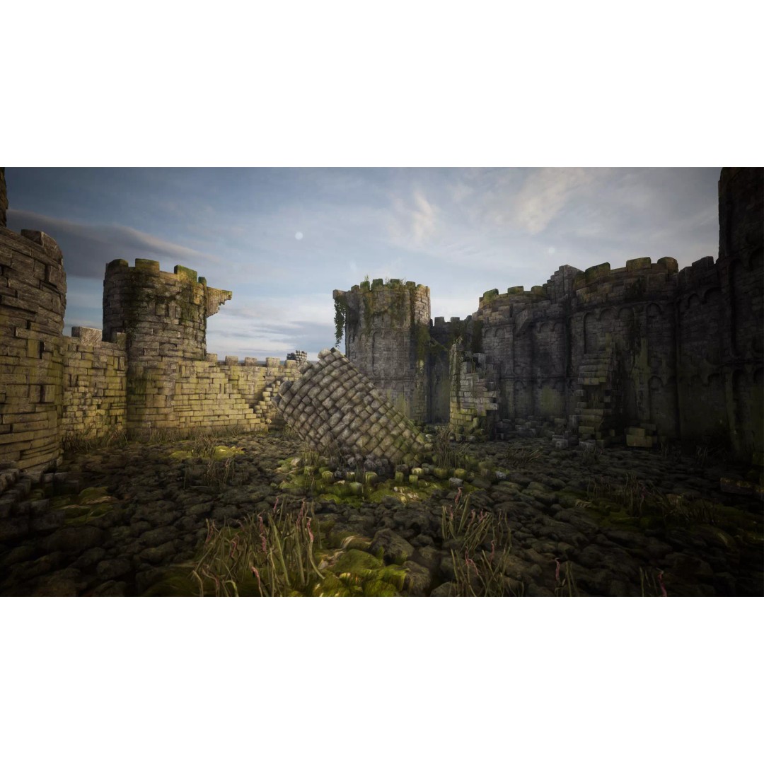 Overgrown Medieval Castle 3D Model – Low Poly Game Asset, FBX - View 2