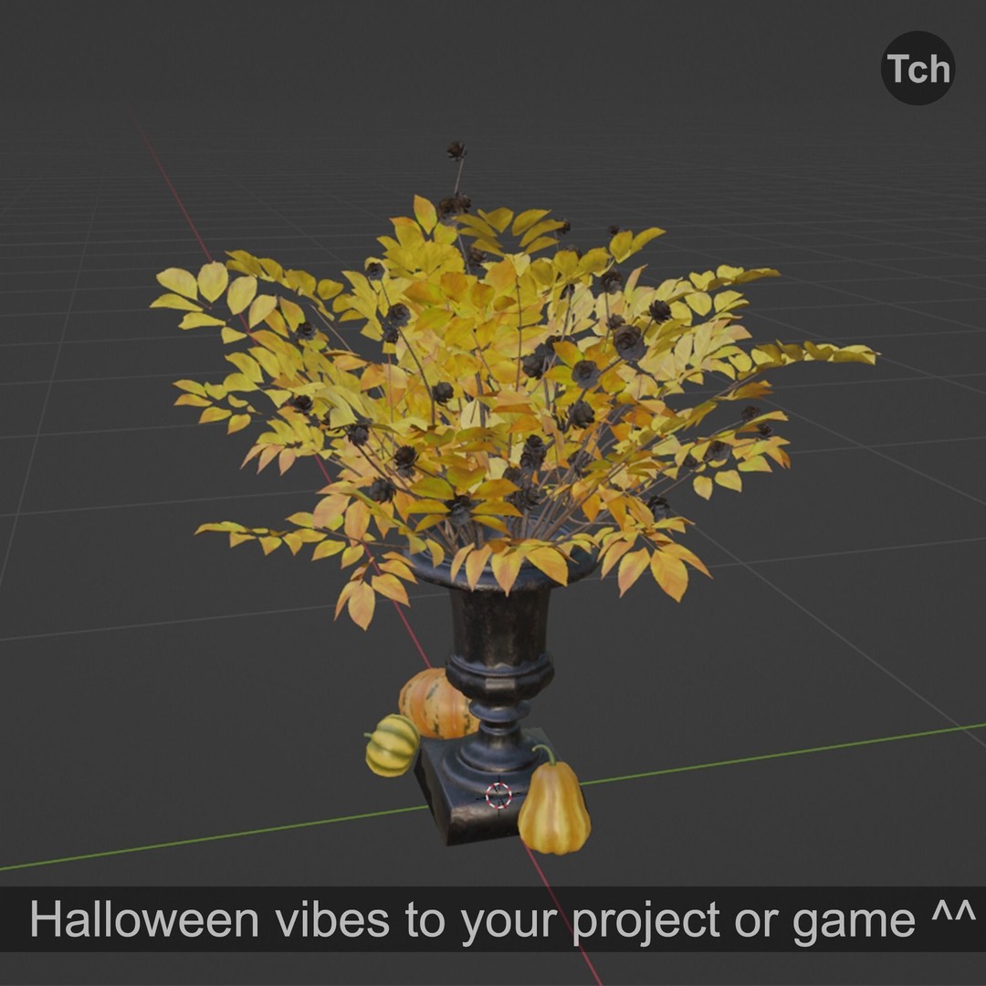 Yellow Fall Bouquet 3D Model – Low Poly PBR Asset for Decoration