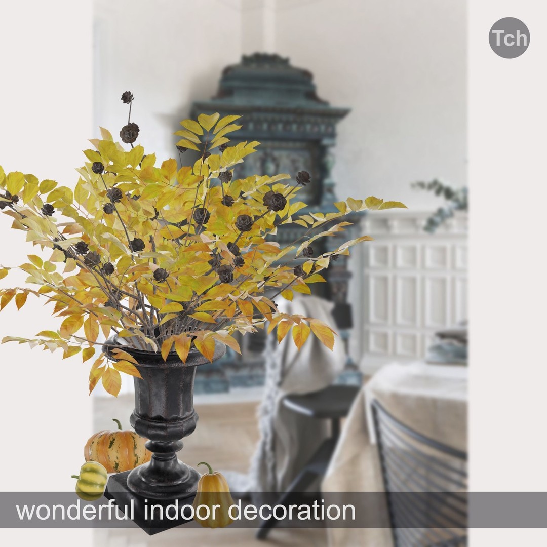 Yellow Fall Bouquet 3D Model – Low Poly PBR Asset for Decoration - View 4