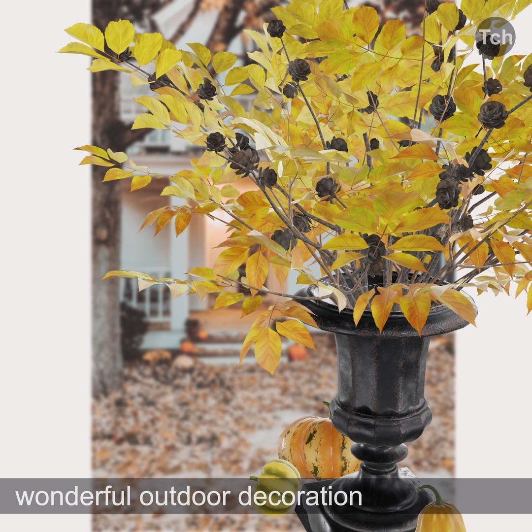 Yellow Fall Bouquet 3D Model – Low Poly PBR Asset for Decoration - View 5