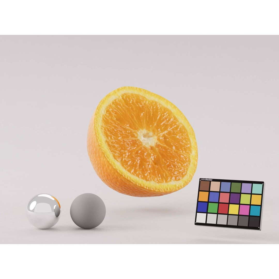 Half Cut Orange 3D Model – Realistic PBR Asset, FBX, OBJ, C4D - View 2