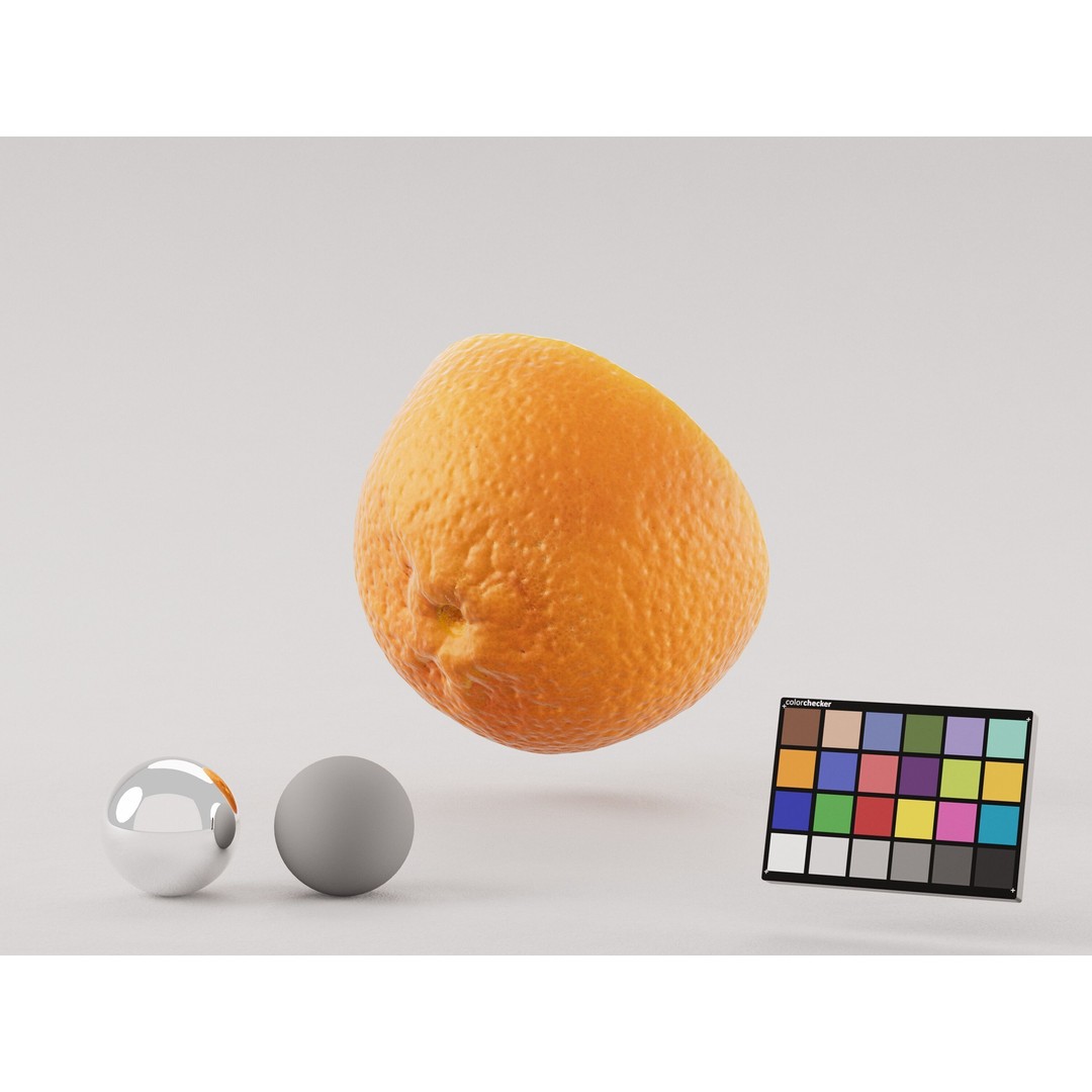 Half Cut Orange 3D Model – Realistic PBR Asset, FBX, OBJ, C4D - View 4