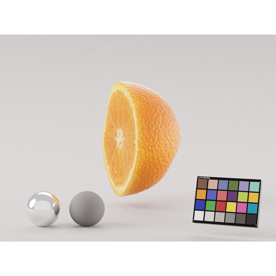 Half Cut Orange 3D Model – Realistic PBR Asset, FBX, OBJ, C4D - View 6