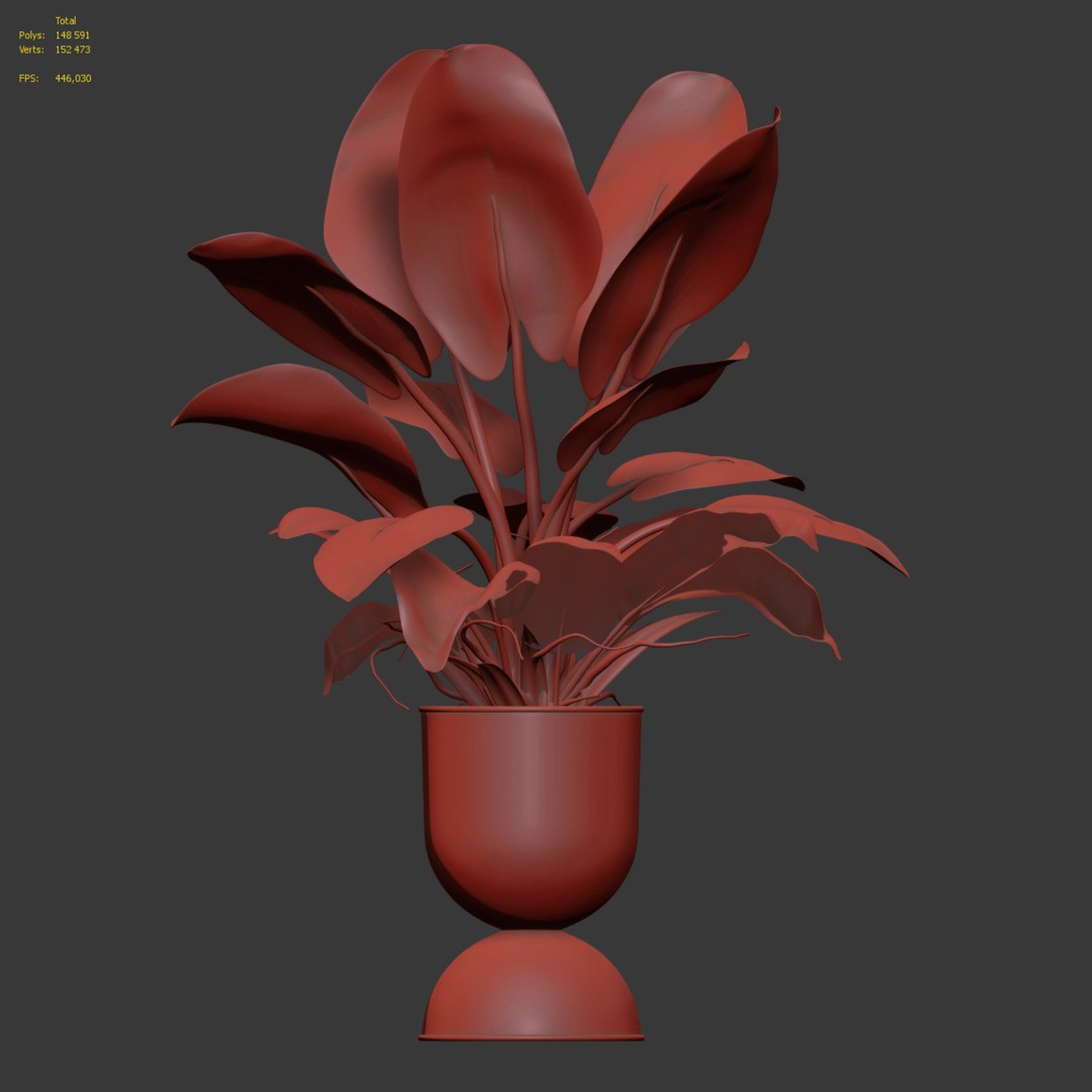 Philodendron Imperial Green 3D Model – Realistic Indoor Plant, PBR Textures - View 5