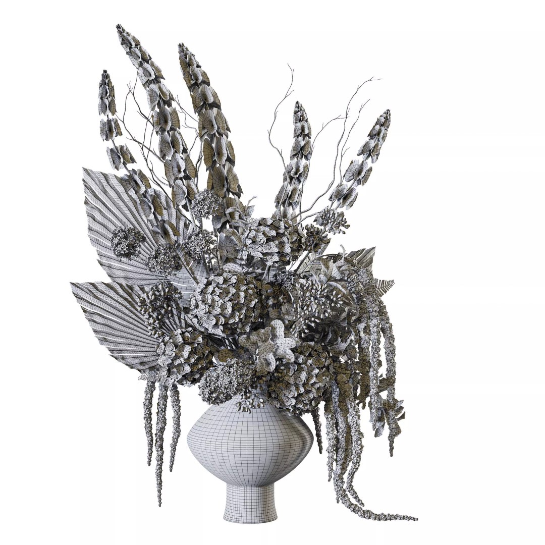 Emerald Forest Majesty Bloom 3D Model – High Poly Flower Set, FBX
