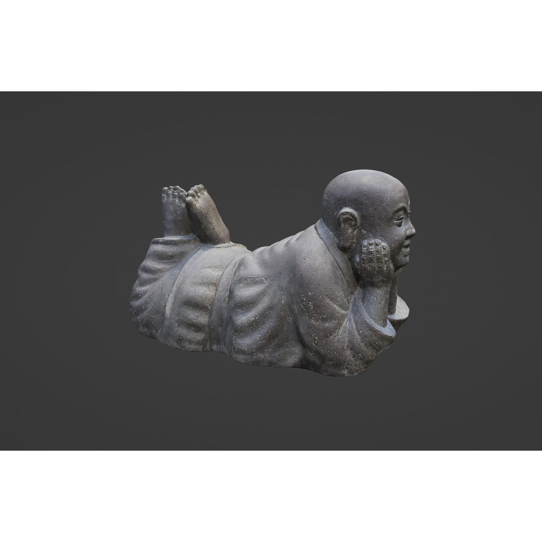 Little Buddha 3D Model – Mid-Poly Sculpture with PBR Textures, FBX, OBJ - View 11