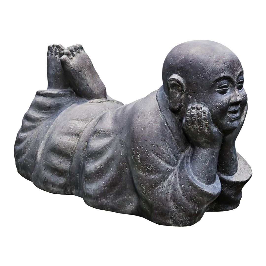 Little Buddha 3D Model – Mid-Poly Sculpture with PBR Textures, FBX, OBJ - View 3