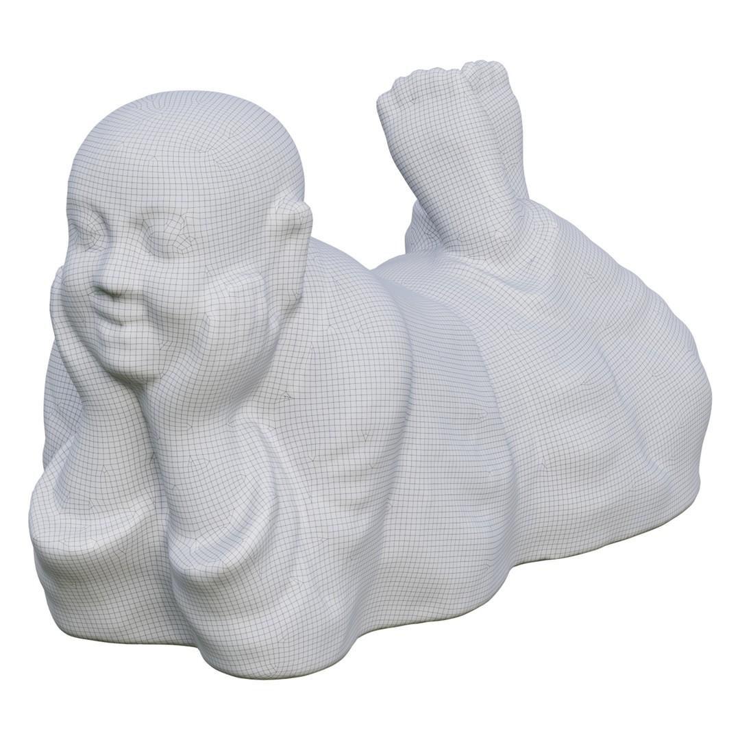 Little Buddha 3D Model – Mid-Poly Sculpture with PBR Textures, FBX, OBJ - View 7