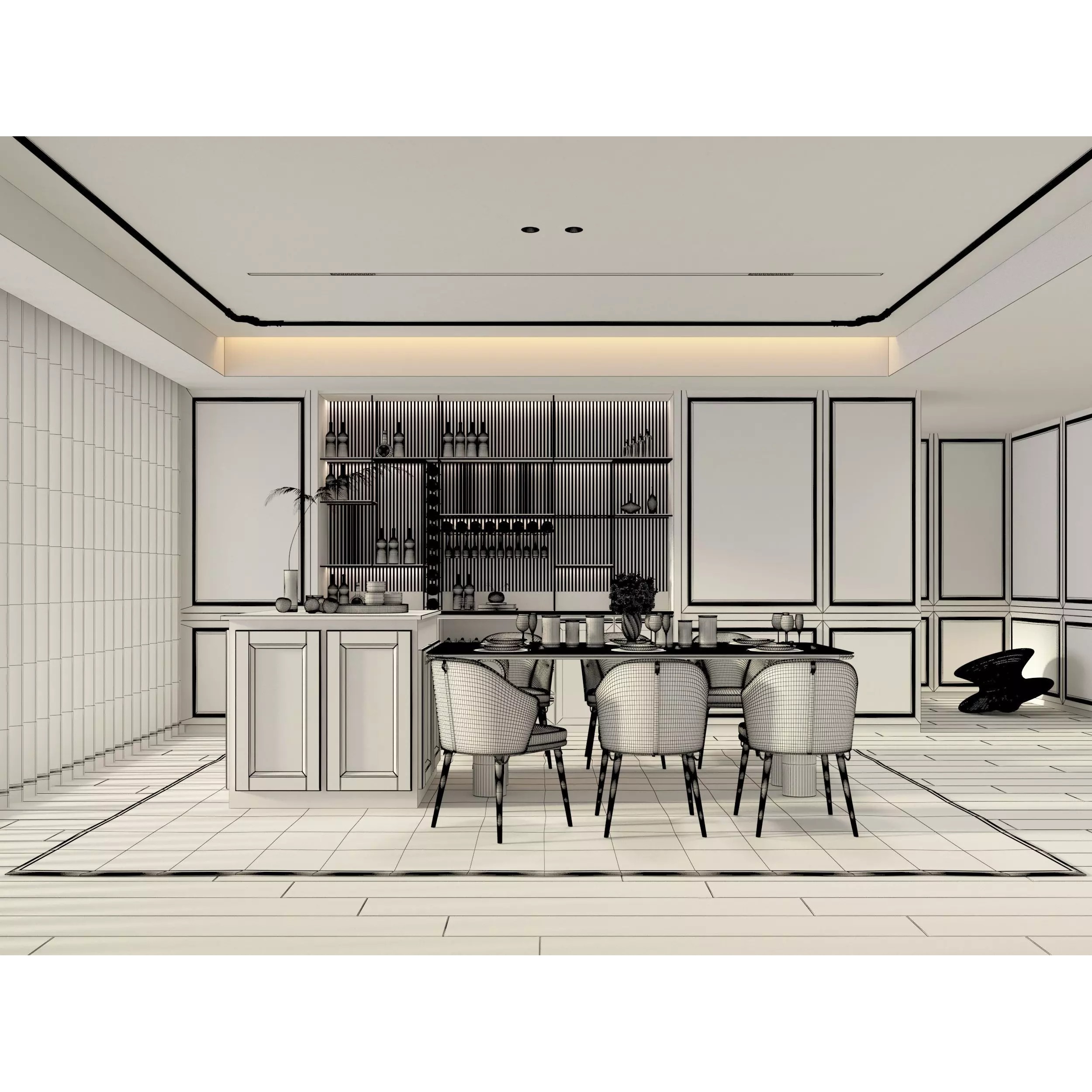 Kitchen Interior - Game-Ready 3D Model