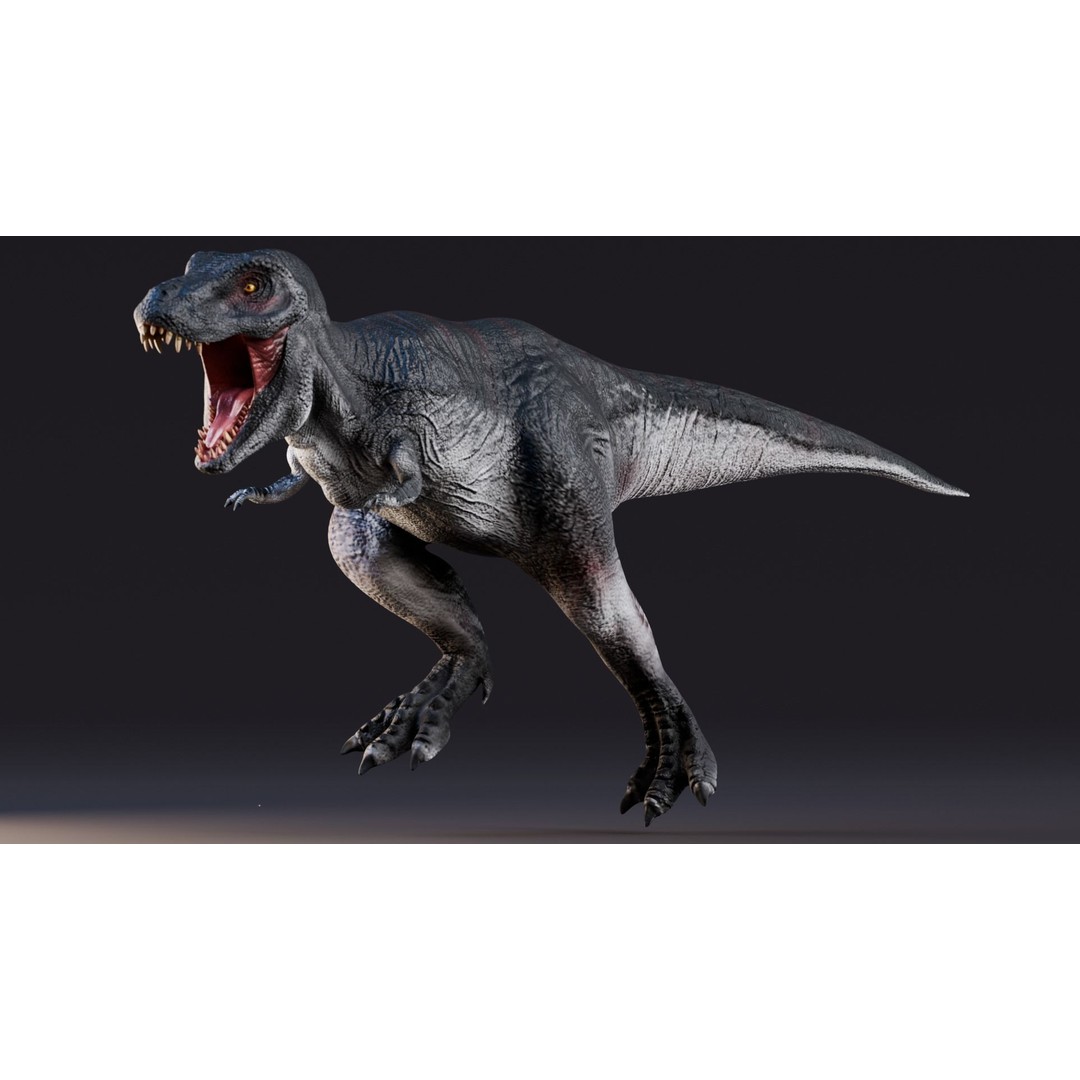 Tyrannosaurus Rex 3D Model – Low Poly Animated Rigged FBX - View 12