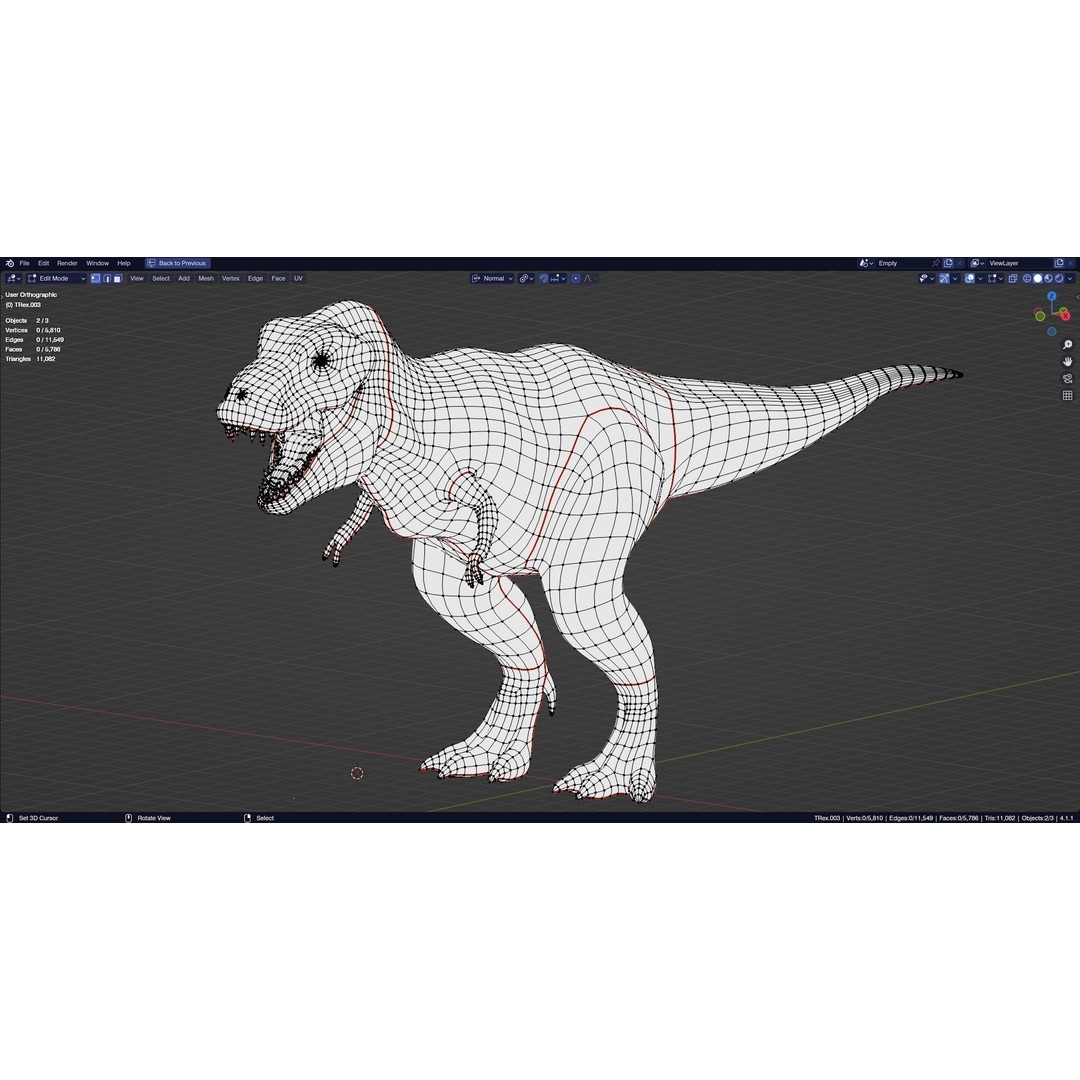Tyrannosaurus Rex 3D Model – Low Poly Animated Rigged FBX - View 14