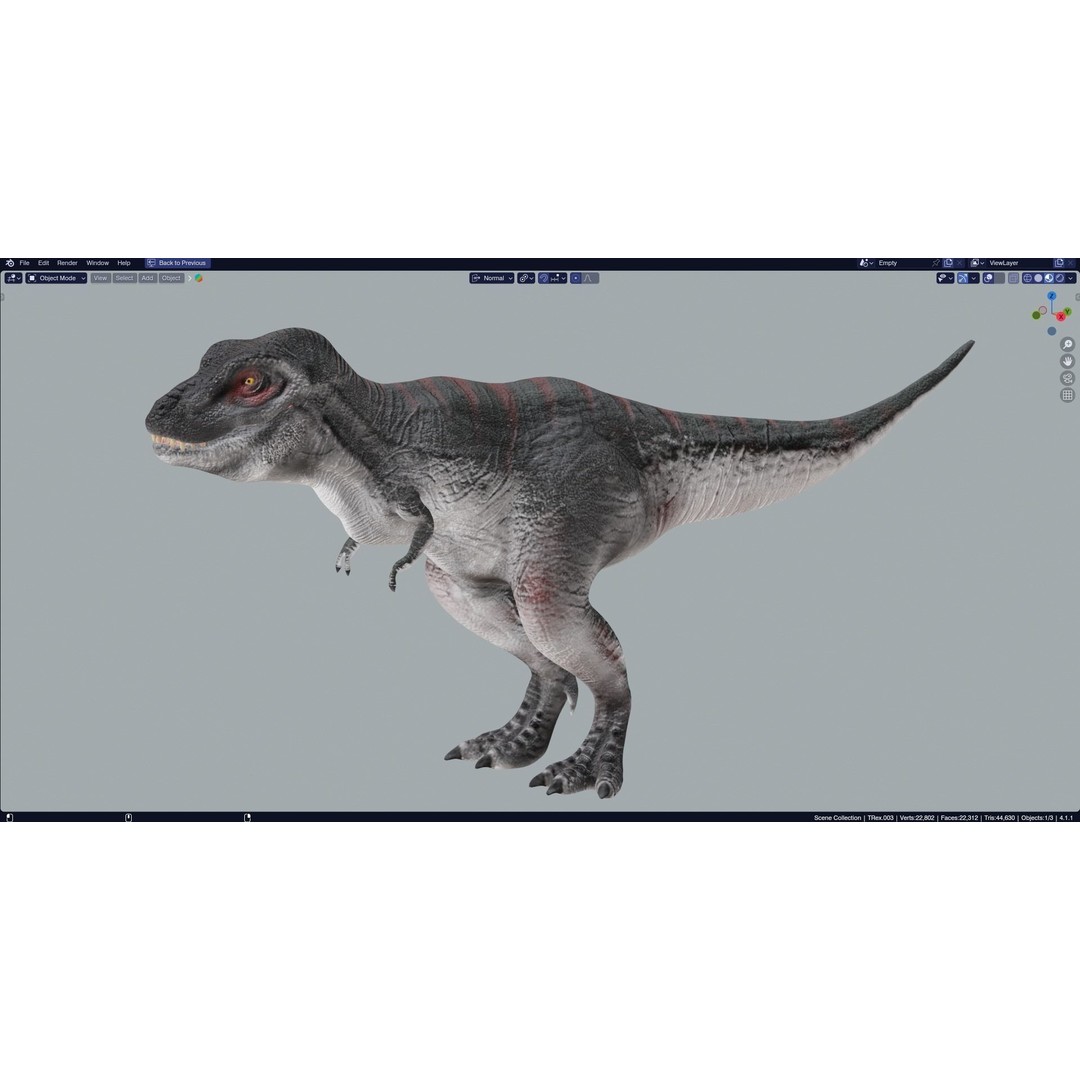 Tyrannosaurus Rex 3D Model – Low Poly Animated Rigged FBX - View 15