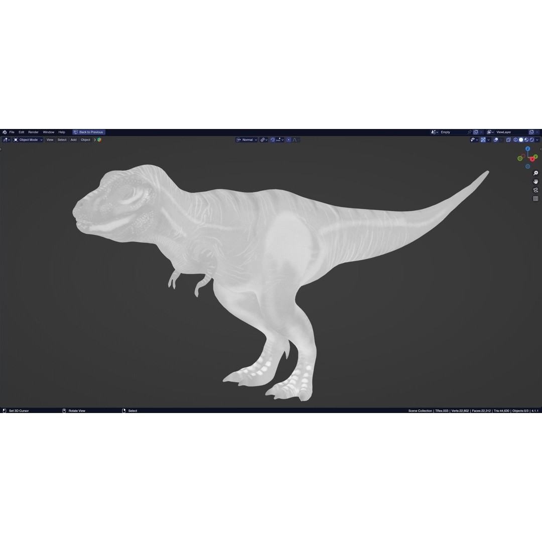 Tyrannosaurus Rex 3D Model – Low Poly Animated Rigged FBX - View 16