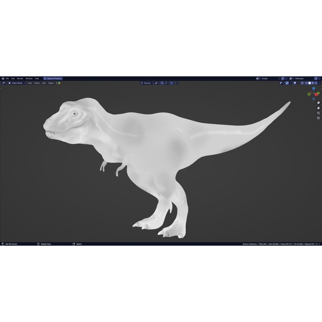 Tyrannosaurus Rex 3D Model – Low Poly Animated Rigged FBX - View 18