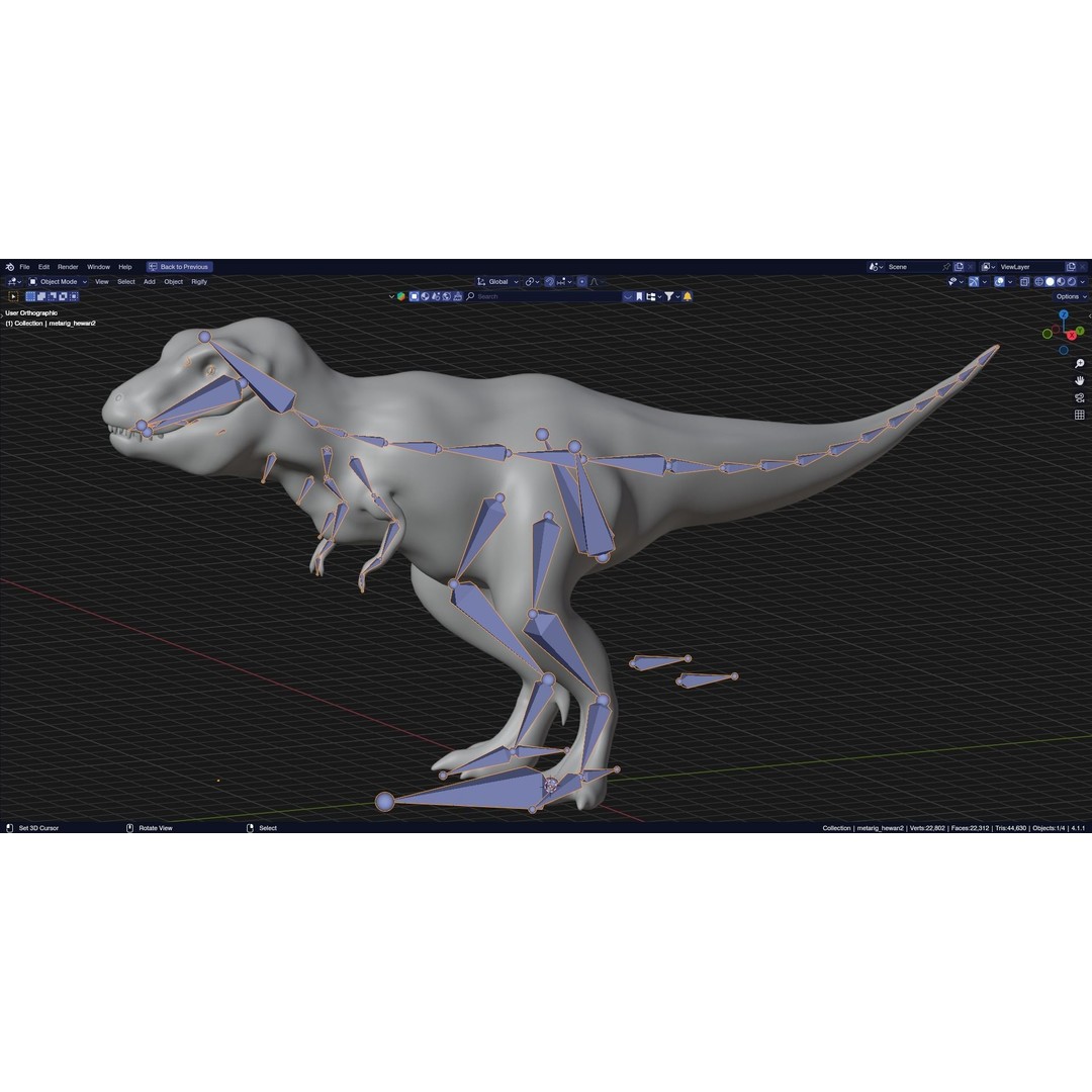 Tyrannosaurus Rex 3D Model – Low Poly Animated Rigged FBX - View 20