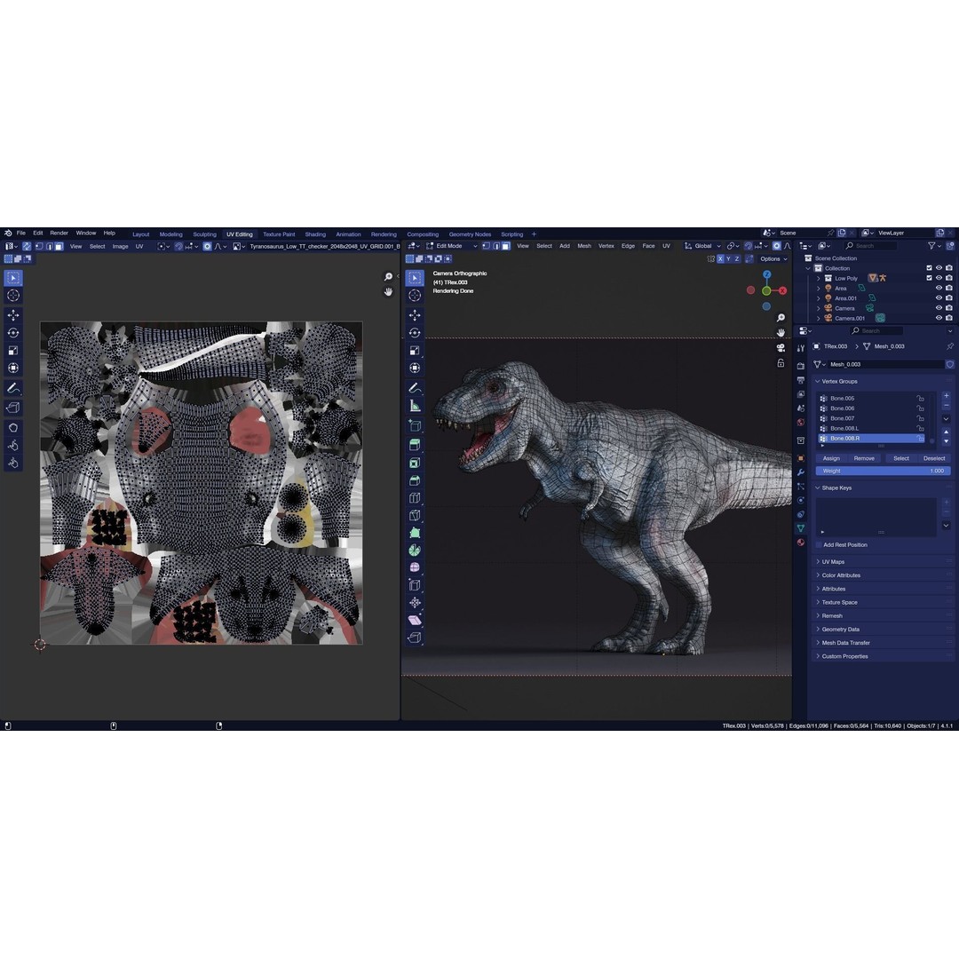 Tyrannosaurus Rex 3D Model – Low Poly Animated Rigged FBX - View 36