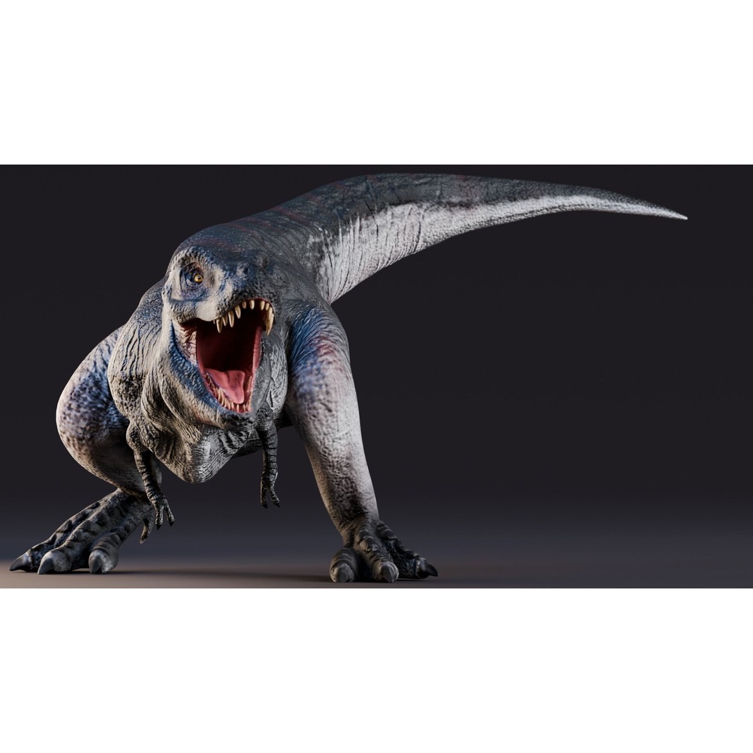 Tyrannosaurus Rex 3D Model – Low Poly Animated Rigged FBX - View 4